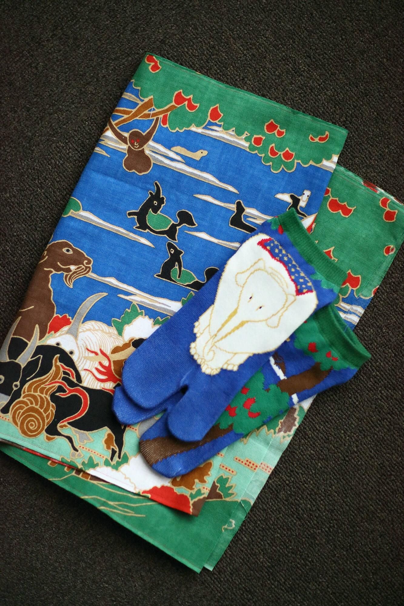 足袋下(踝丈)/若冲(じゃくちゅう) 鳥獣花木図屏風(ちょうじゅうかぼくずびょうぶ) 写し(うつし) 【男・女性用】 - Image 4