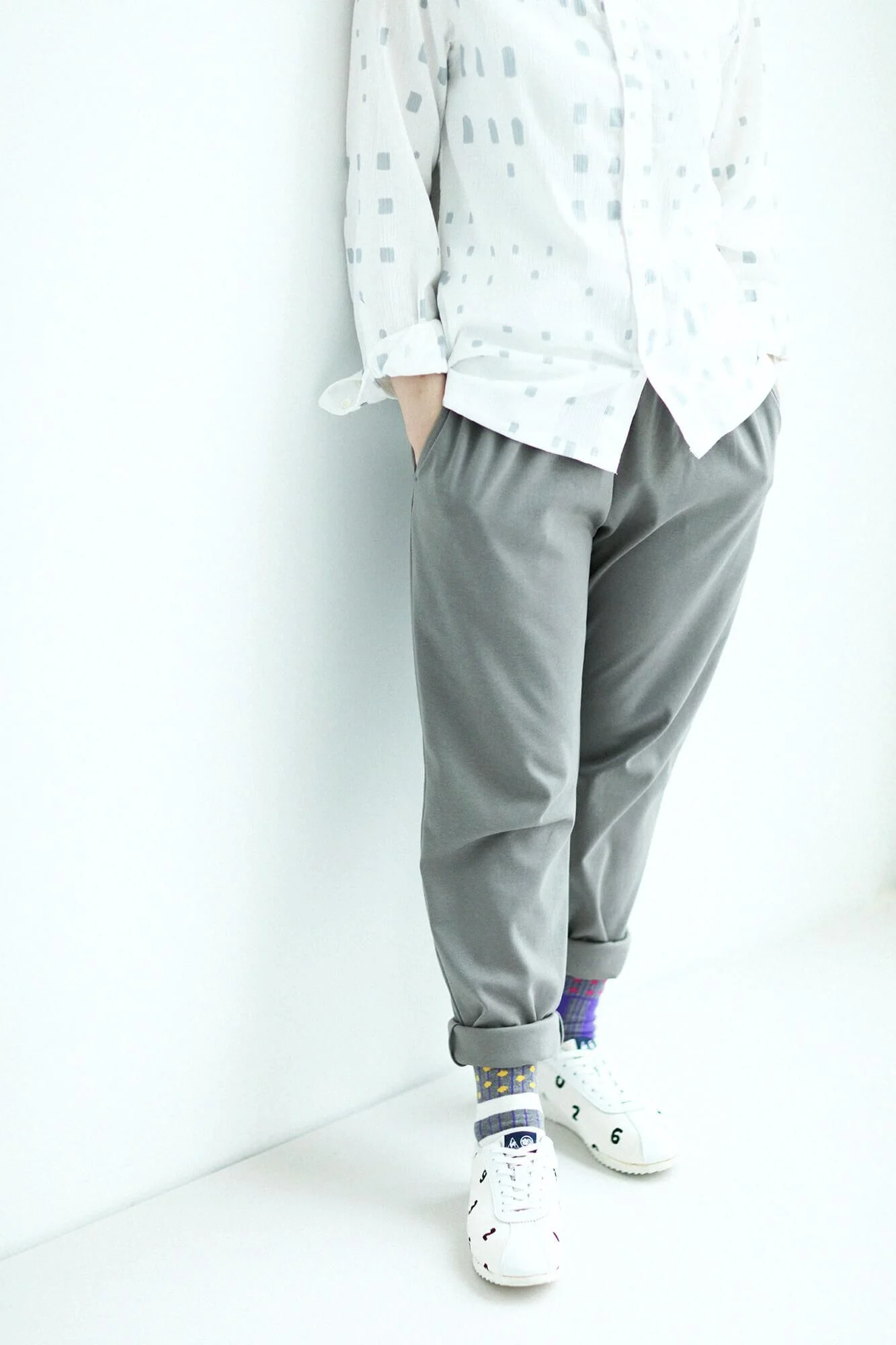 先丸足袋下(普通丈)/重ね 鼠色(ねずみいろ) - Image 5