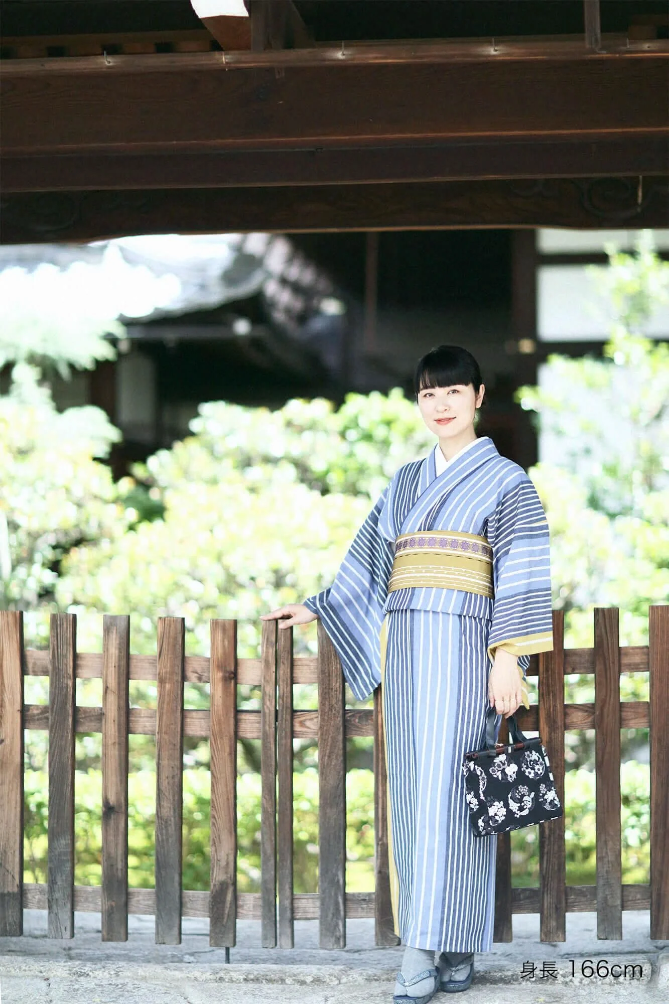 【※お仕立て別】伊勢木綿（20/20） 着物反物／染流し縞 芥子色（からしいろ） - Image 2