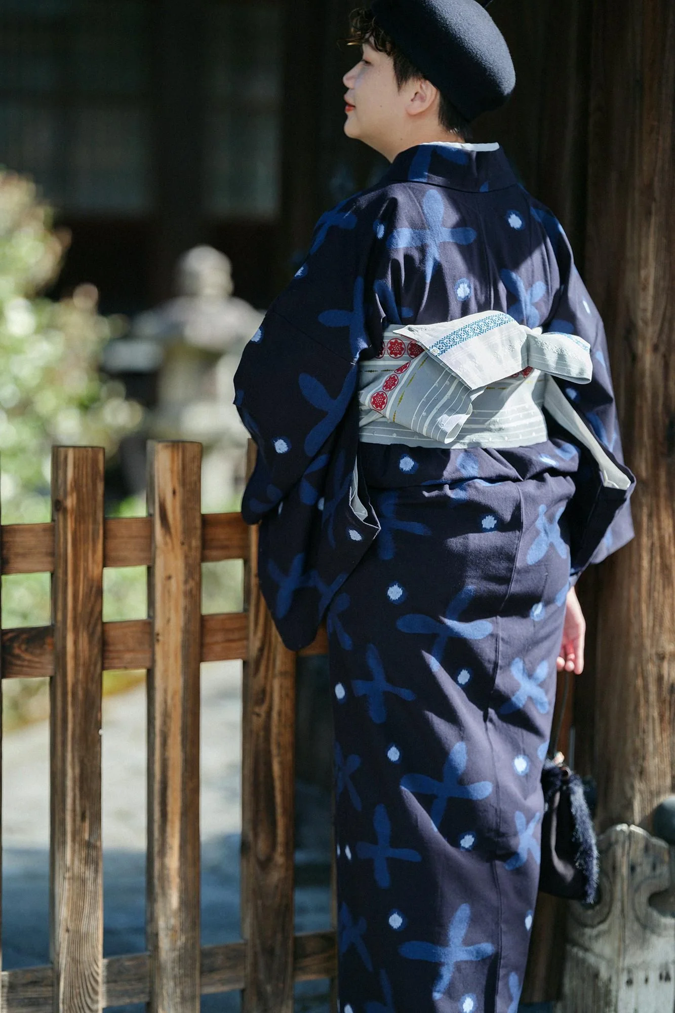 【※お仕立て別】久留米絣 反物/すずしろ草 濃紺(のうこん) - Image 6