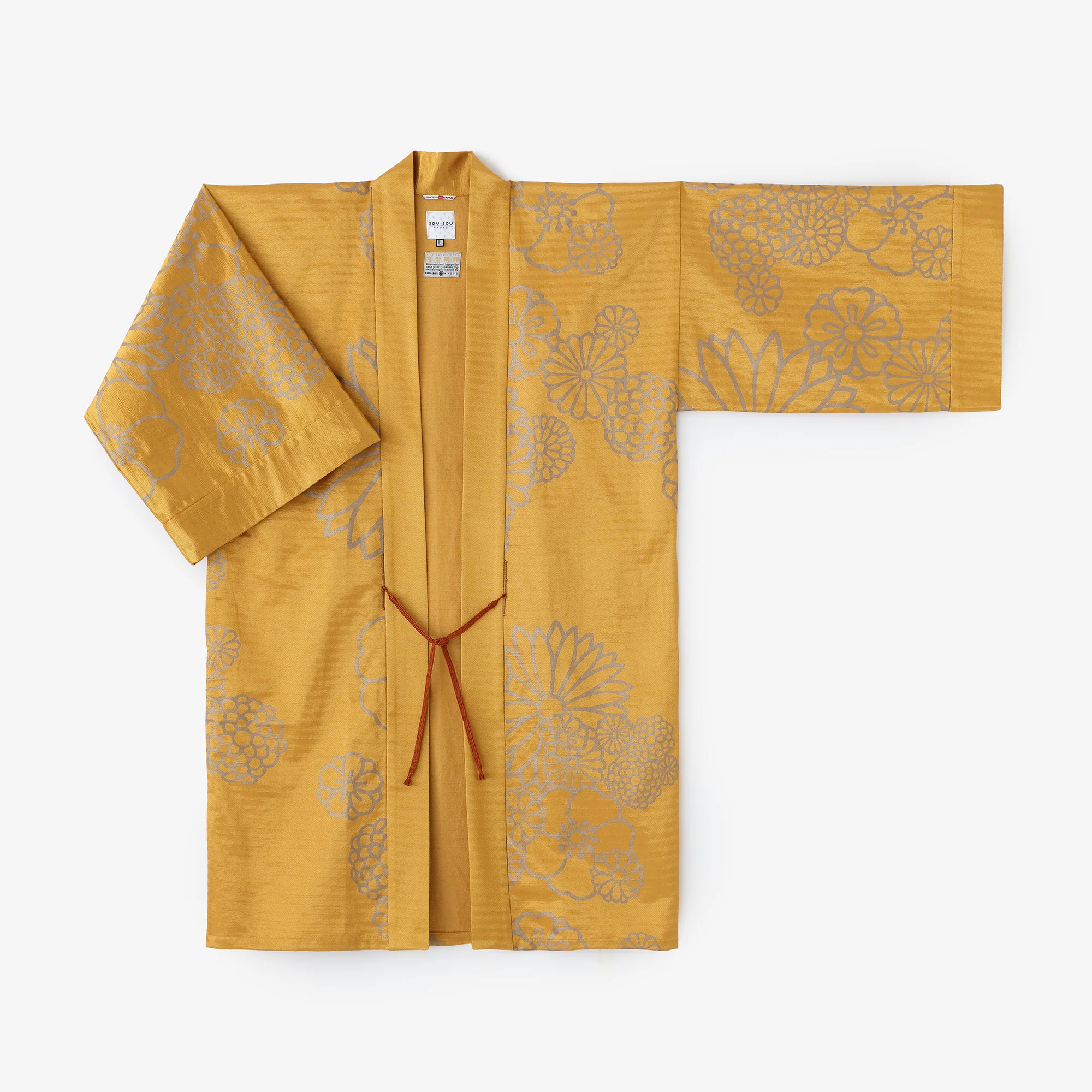 変わり織 袢纏(はんてん) 間(けん) 単(ひとえ)/金襴緞子(きんらんどんす) 金色(こんじき)