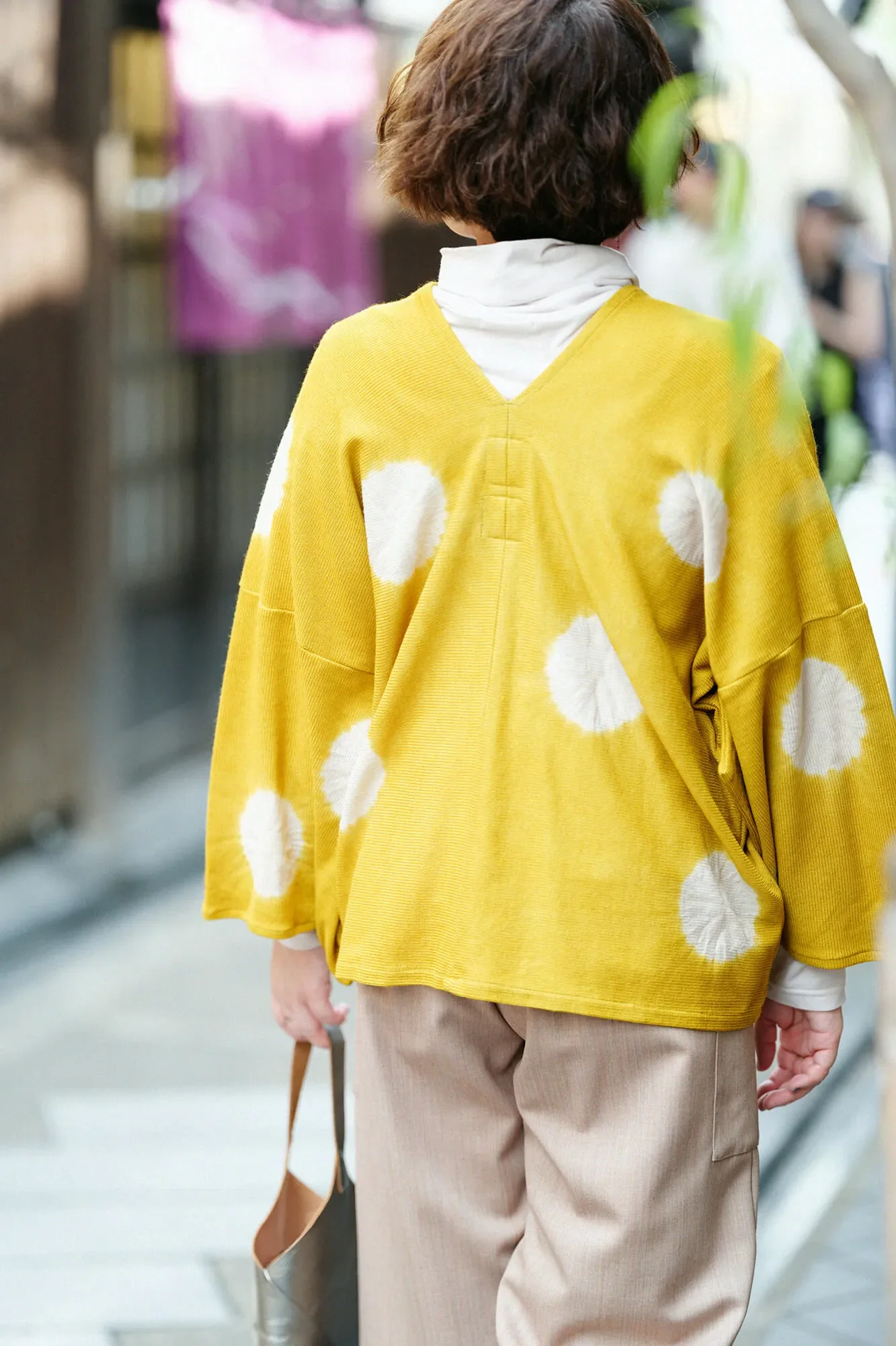 【net限定】近清絞り 梳毛(そもう) はつき/水玉大(みずたまだい) 芥子色(からしいろ)×灰白色(かいはくしょく) - Image 6
