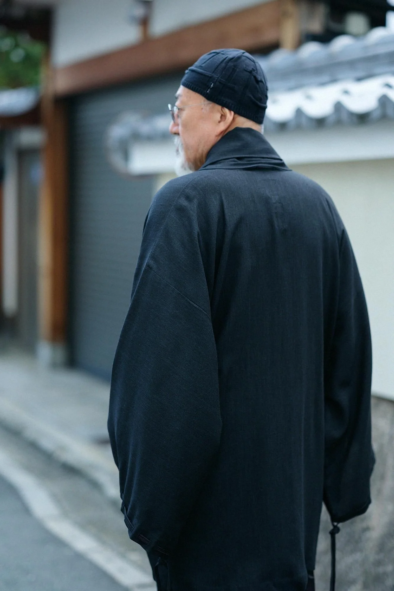 【net限定】毛麻混（けあさこん） 宮中袖（きゅうちゅうそで） 短衣（たんい） 単（ひとえ）／濡羽色（ぬればいろ） - Image 3