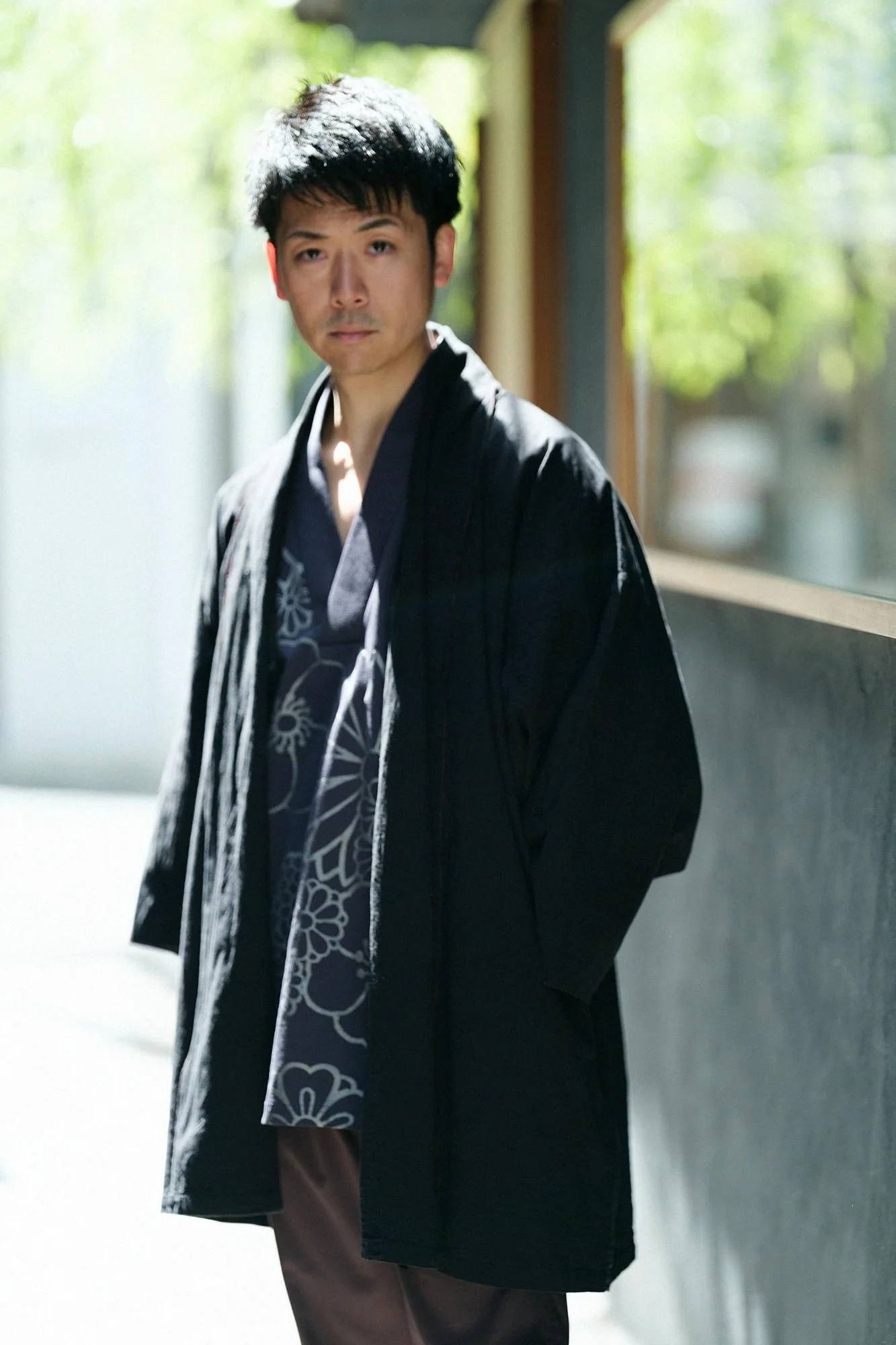 伊勢木綿 20/20 麻混 もじり袖 短衣 単/濡羽色2(ぬればいろ) - Image 4