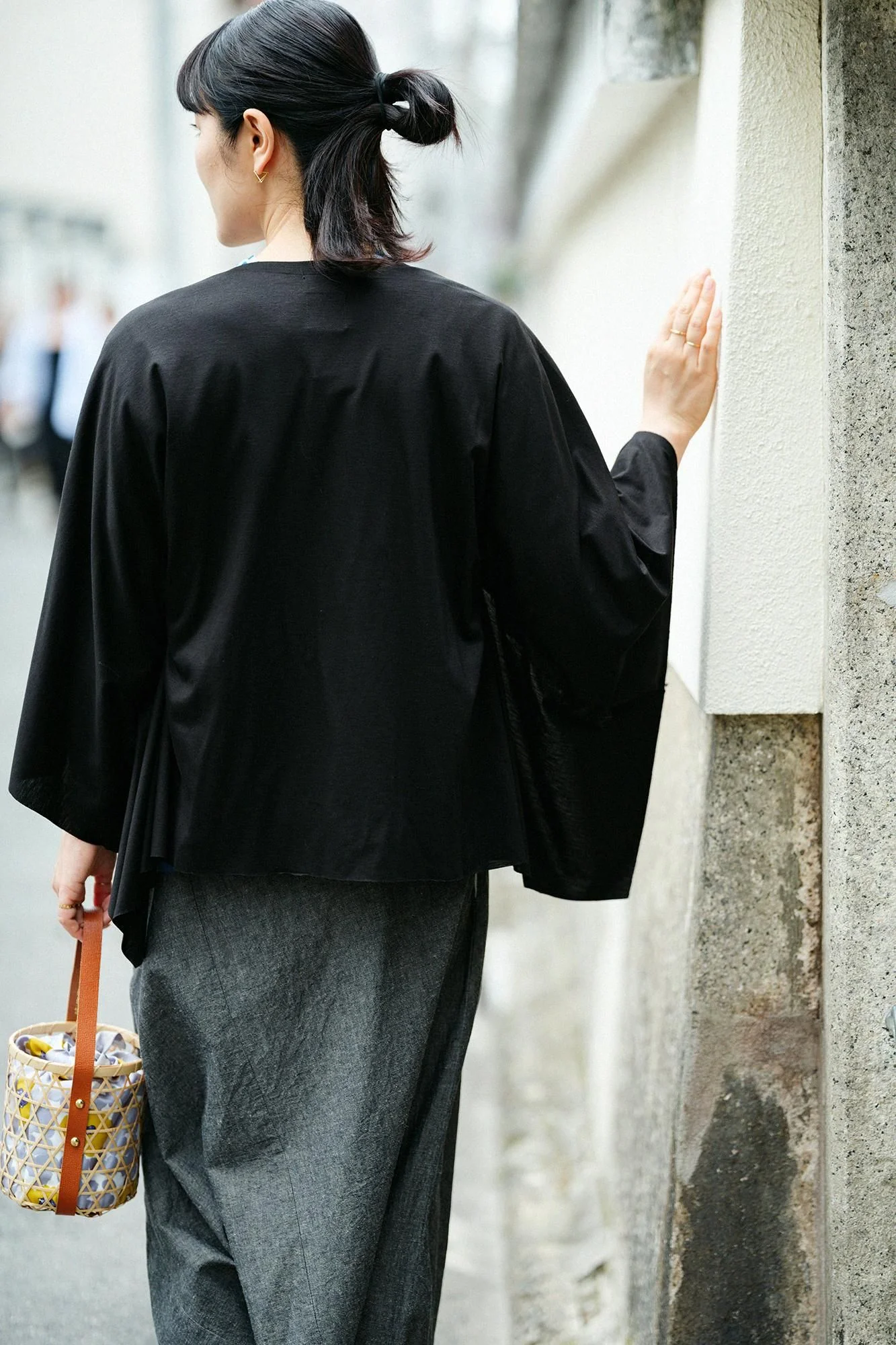 GIZA×リヨセル天竺 むささび 短丈/濡羽色(ぬればいろ) - Image 4