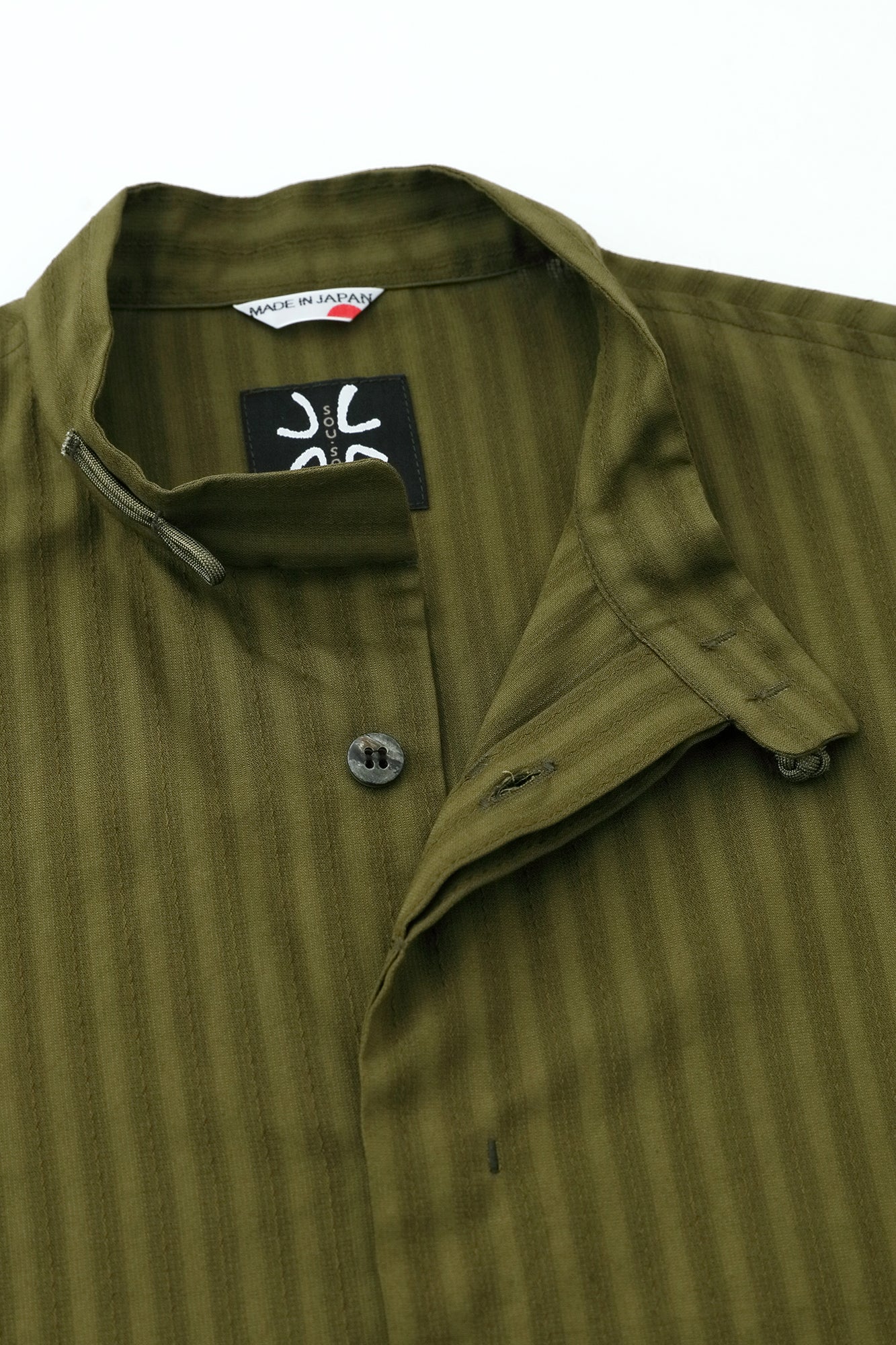 絡み織(からみおり) 円領長襯衣(えんりょうながしんい)/海松色(みるいろ) - Image 11