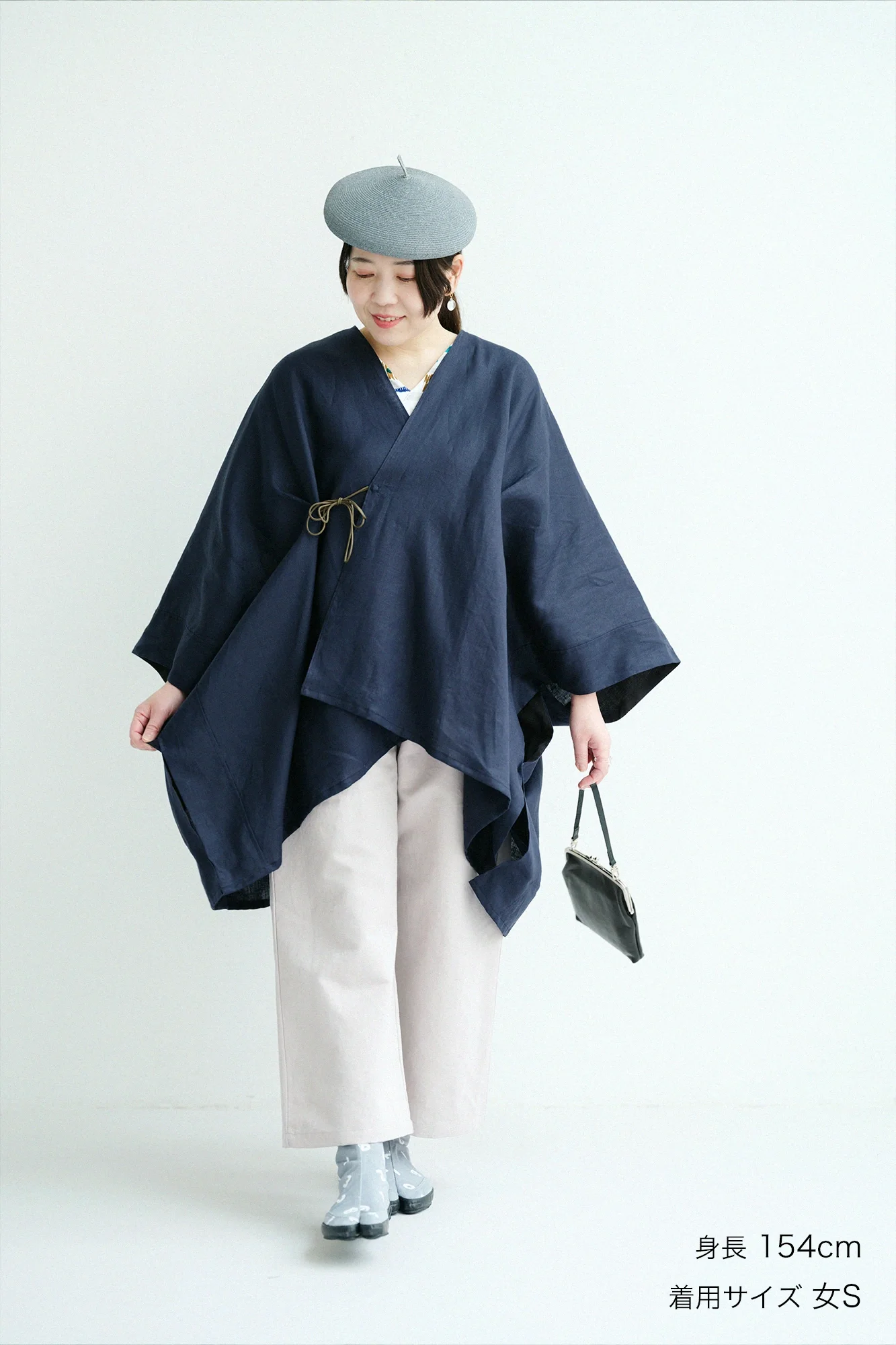 綿麻 綾織(あやおり) 方袋(ほうび)もんぺ/梅鼠(うめねず) - Image 2