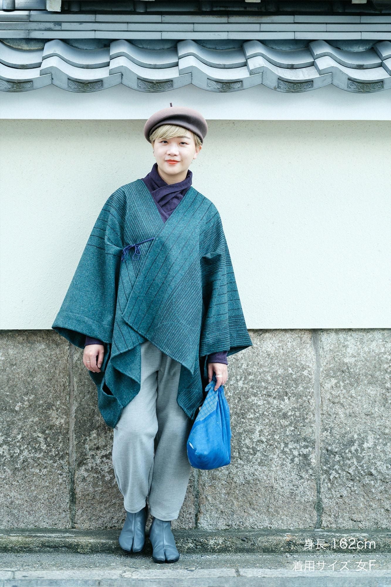 伸（しん） 綾織（あやおり） 襞（ひだ）もんぺ／銀鼠（ぎんねず） - Image 2