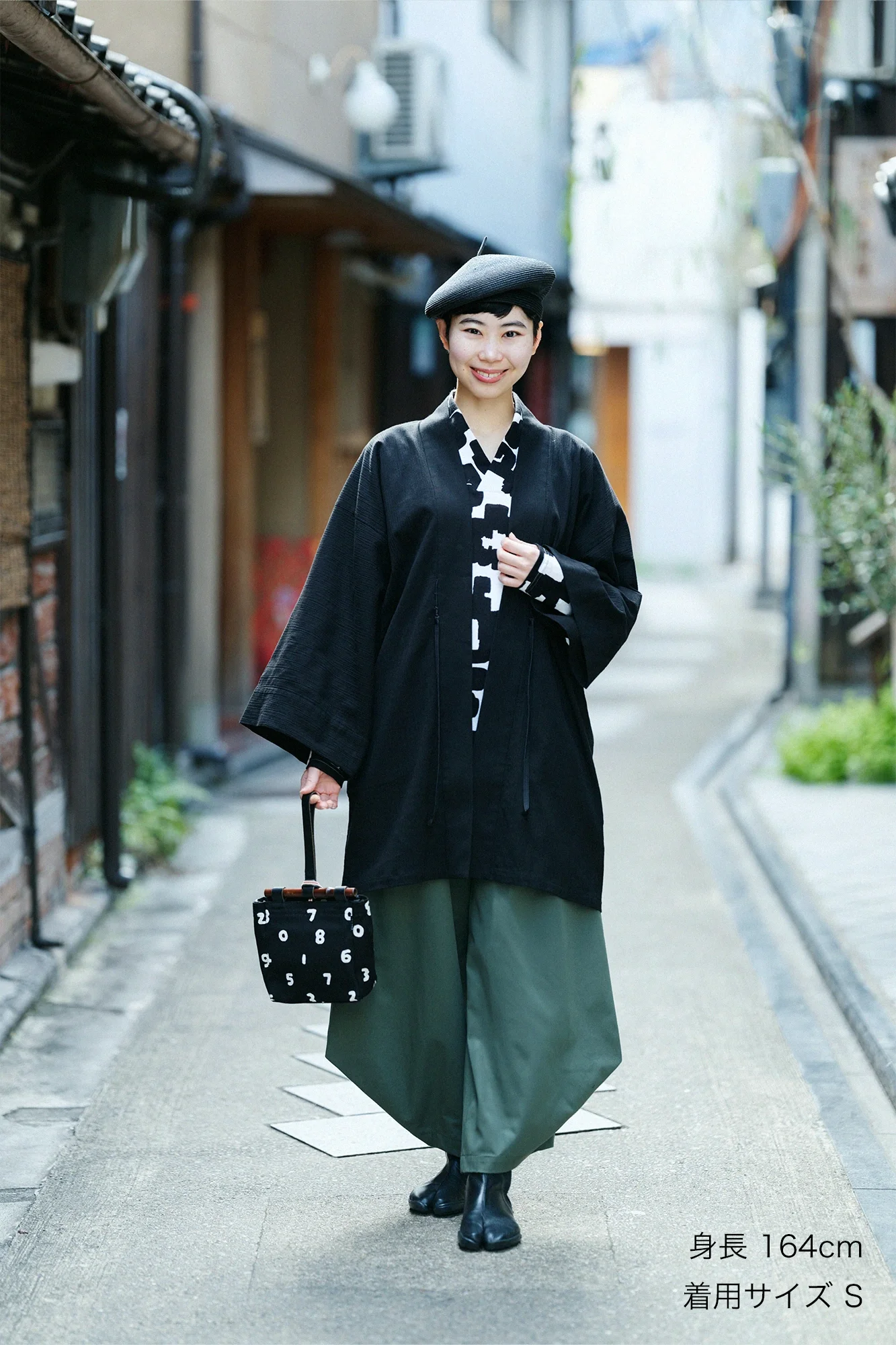 チノクロス 広形(ひろなり)もんぺ 穏(おだやか)/岩井茶(いわいちゃ) - Image 3