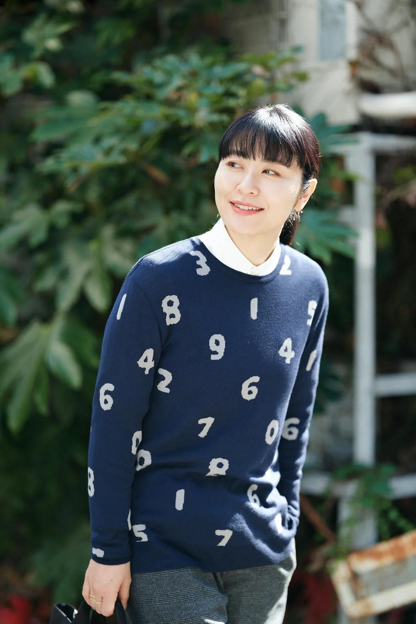 スーパー140'sジャカード クルーネックニット/SO-SU-U 濃紺(のうこん) - Image 5