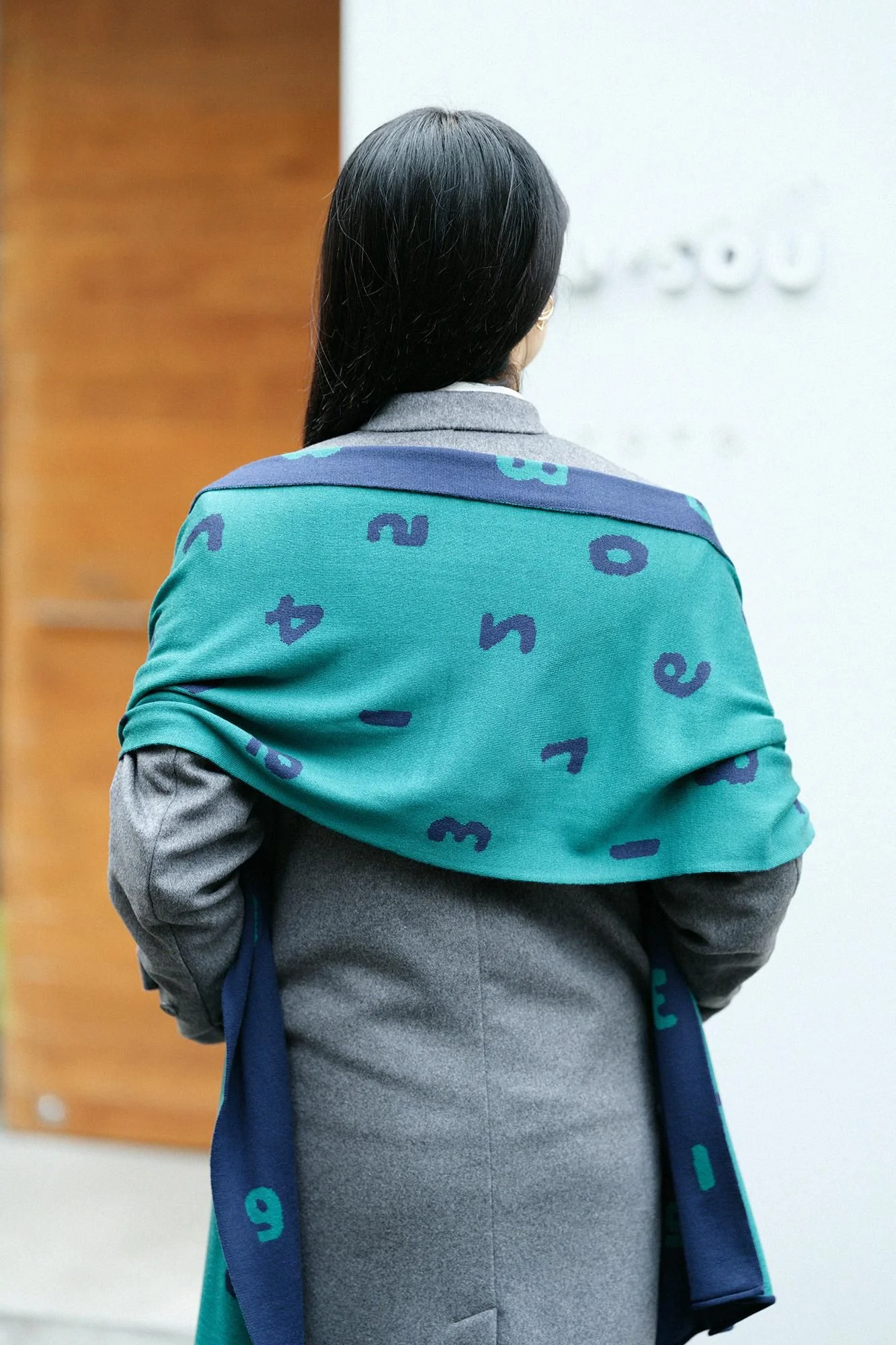 スーパー140'sジャカード マフラー/SO-SU-U 濃紺(のうこん) - Image 5