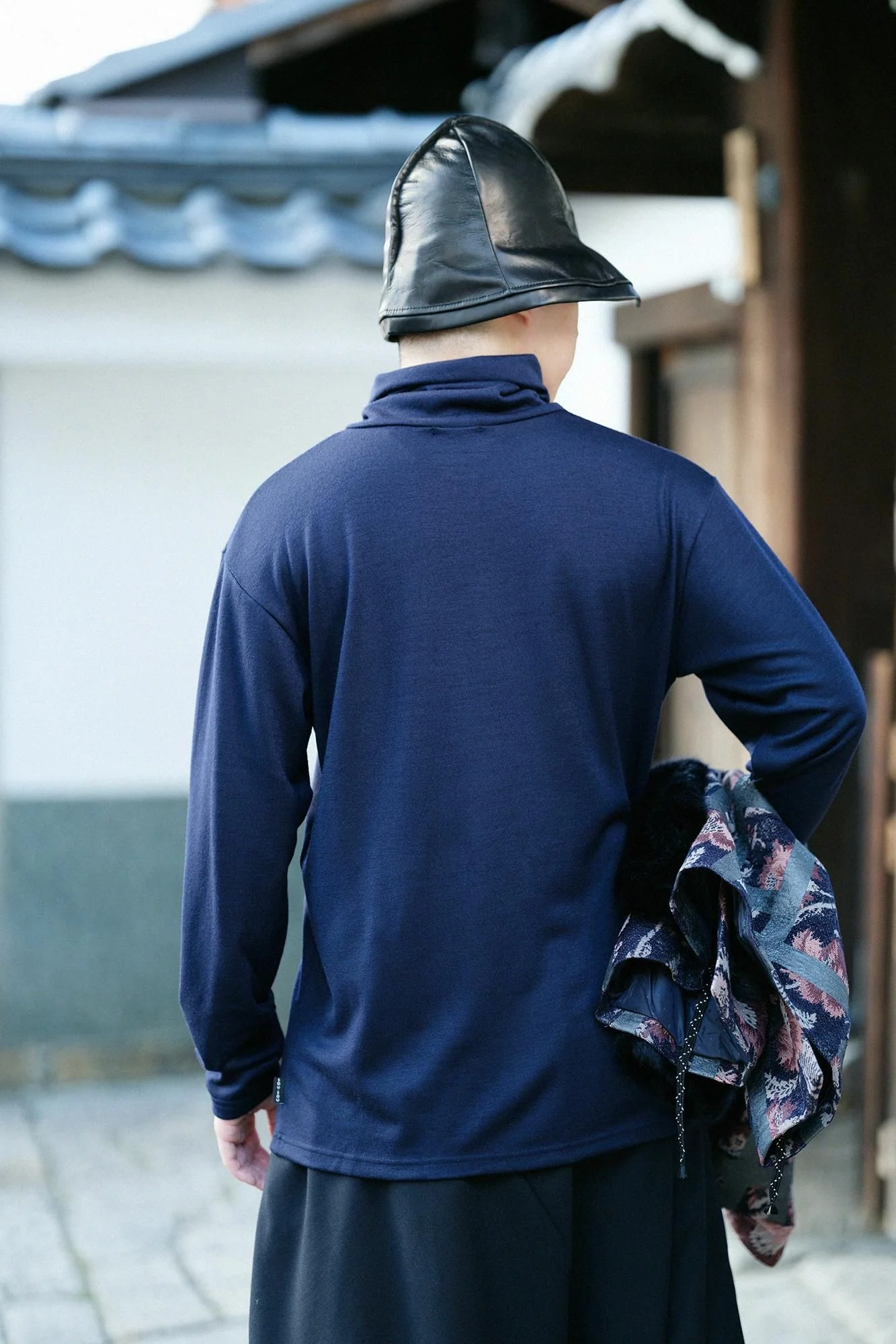 ウォッシャブルウール天竺 衿巻ジバン／深紺（しんこん） - Image 12