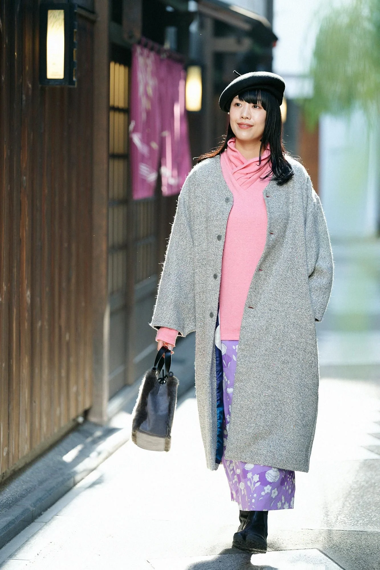 【net限定】裏起毛 梳毛阿弥（そもうあみ） 衿巻ジバン／薄紅（うすべに） - Image 5