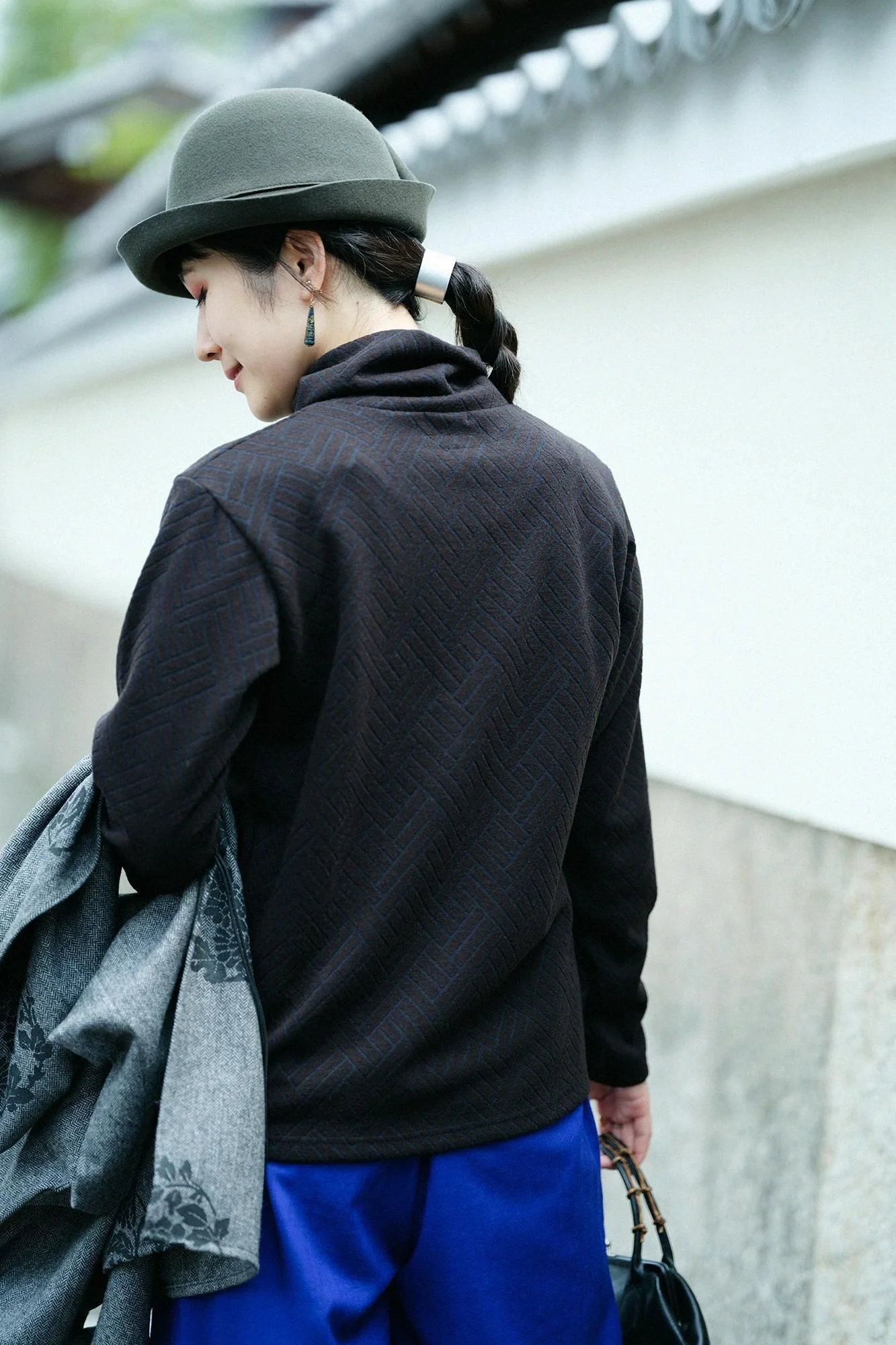 【net限定】接結(せっけつ)ジャカール 衿巻ジバン/濡羽色(ぬればいろ) - Image 8