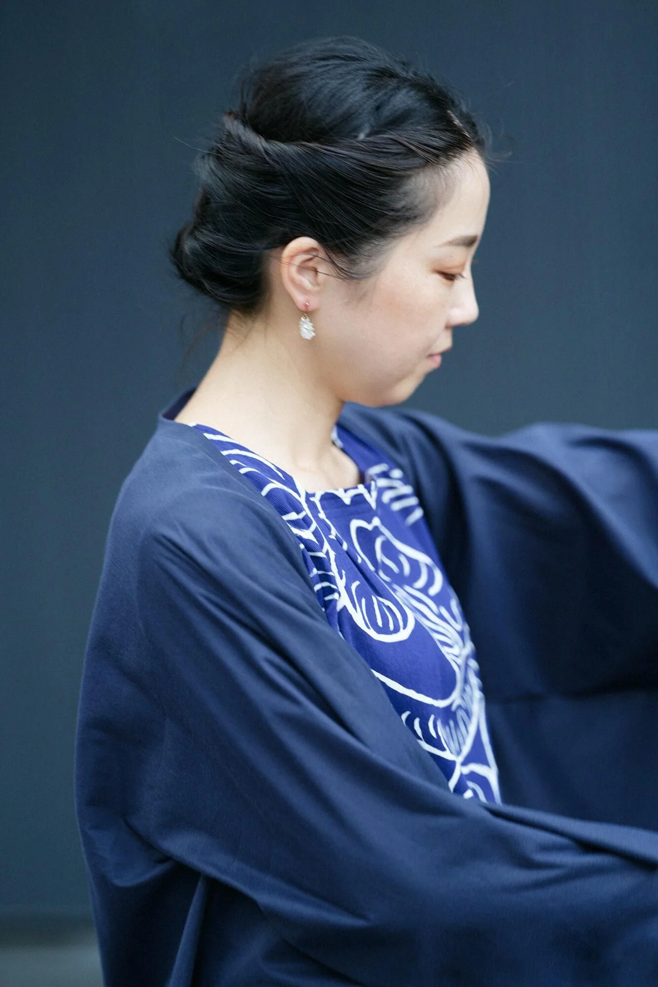 高島縮 40/40 被風（ひふ）ジバン 半袖／flying elephants - Image 6
