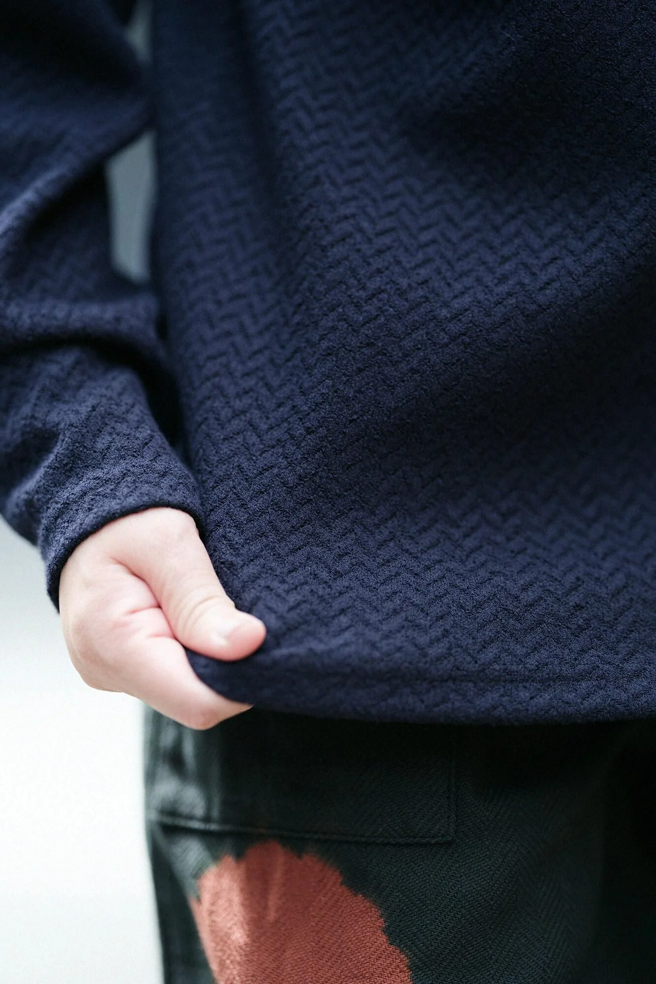 【net限定】杉綾編(すぎあやあみ) 衿巻ジバン/深紺(しんこん) - Image 8