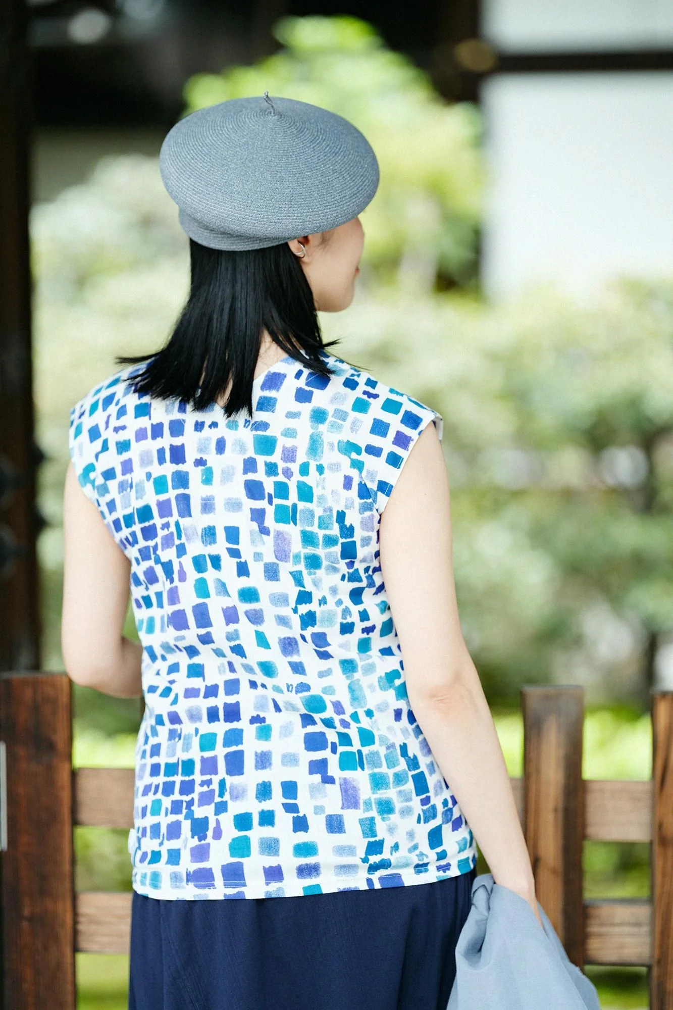 【net限定】高島縮 40/40 抜衿ジバン／絵具皿（えのぐさら） 水辺色（みずべいろ） - Image 8