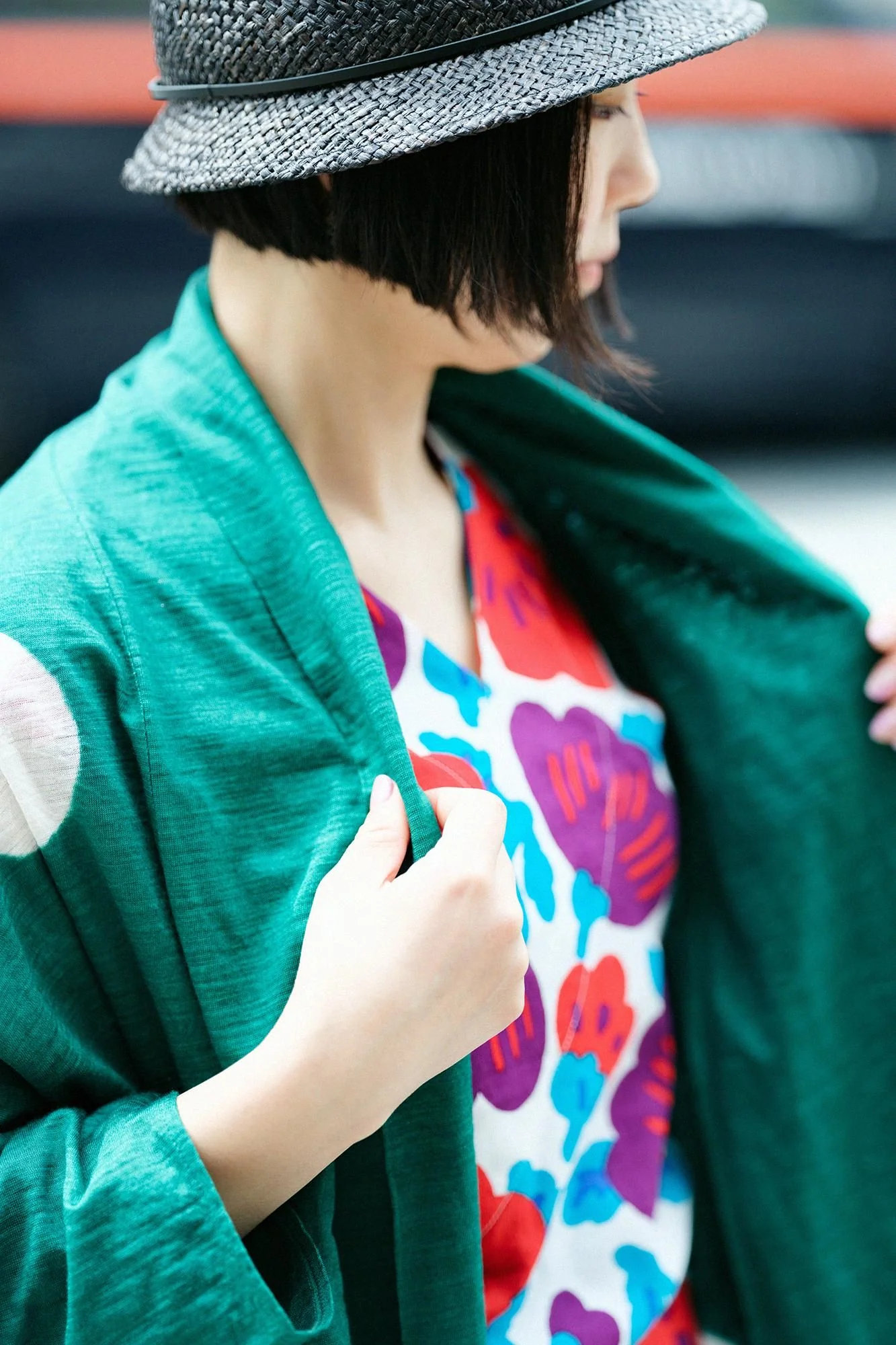【net限定】高島縮 40/40 抜衿ジバン/花っこ - Image 5