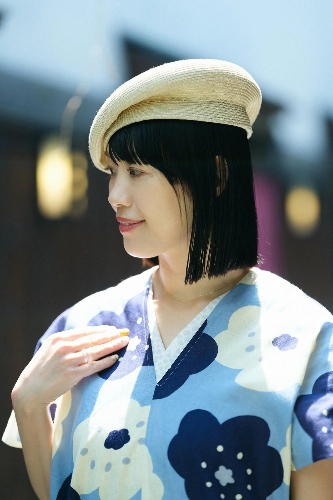伊勢木綿 文（ぶん） 長方形衣（ちょうほうけい） 二つ身（ふたつみ）／ほほえみ 浅縹（あさはなだ） - Image 4