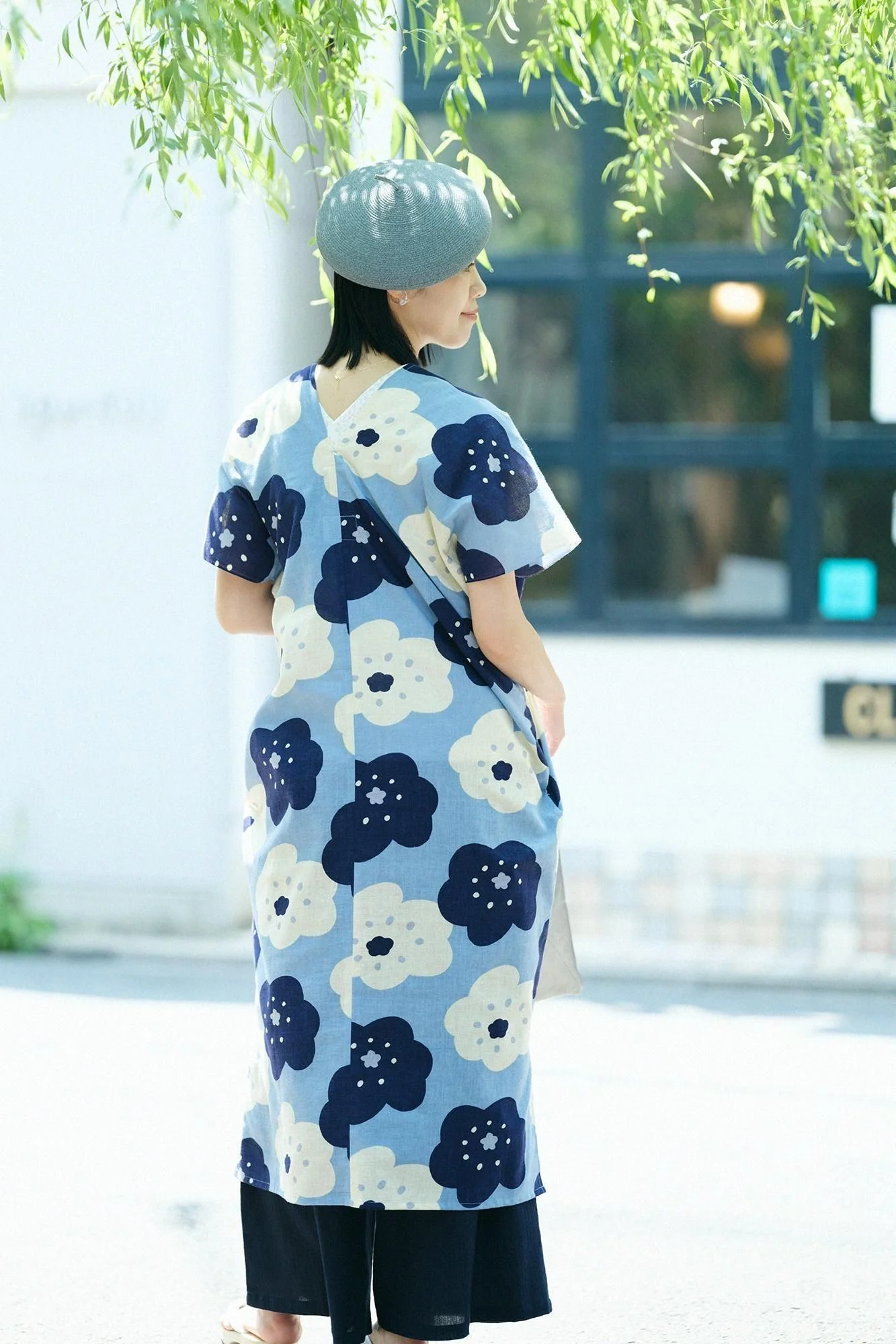 伊勢木綿 文（ぶん） 長方形衣（ちょうほうけい） 二つ身（ふたつみ）／ほほえみ 浅縹（あさはなだ） - Image 8
