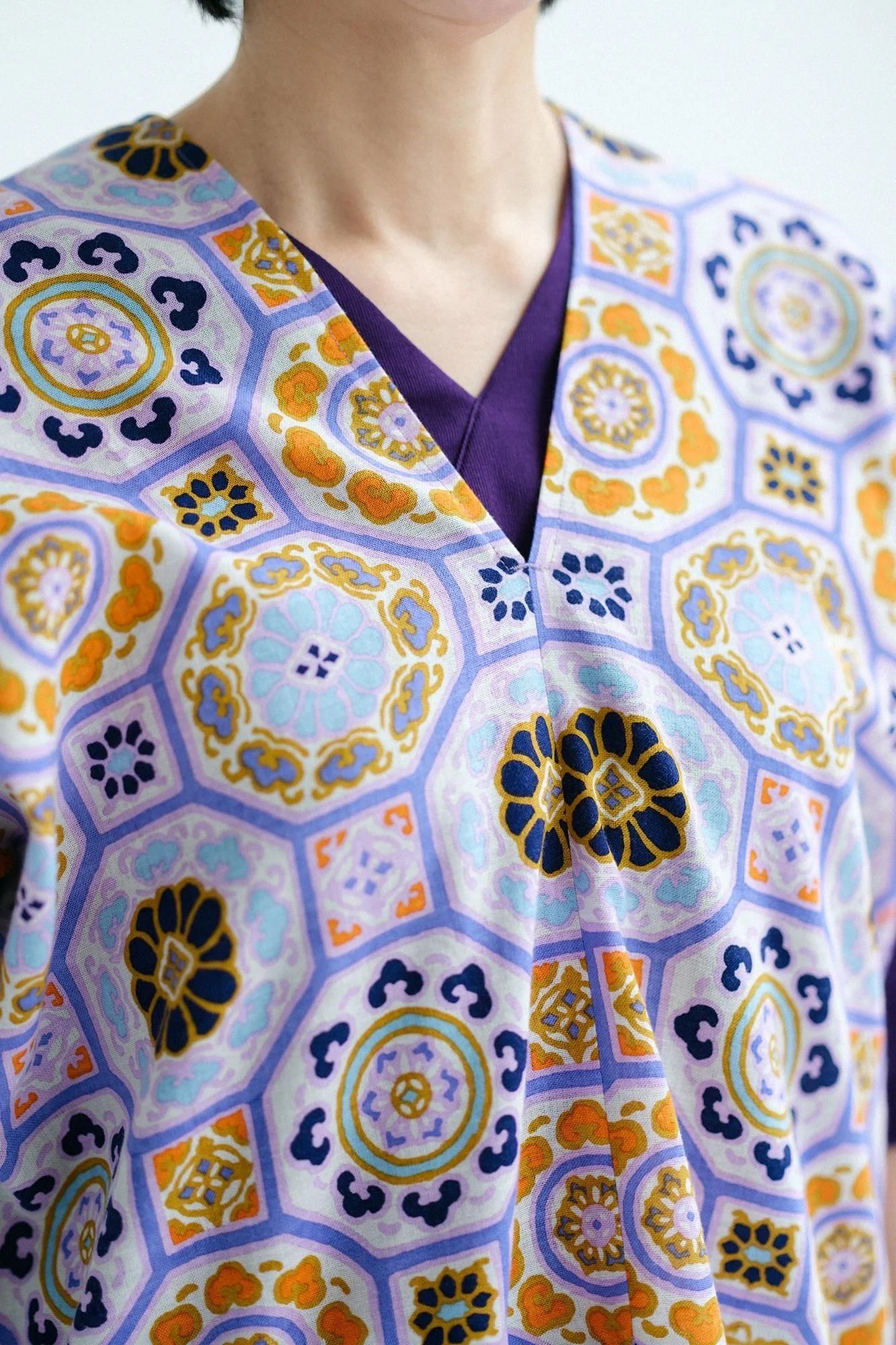 伊勢木綿 文（ぶん） 四角衣（しかくい） 二つ身／華麗（かれい） 紅藤色（べにふじいろ） - Image 6