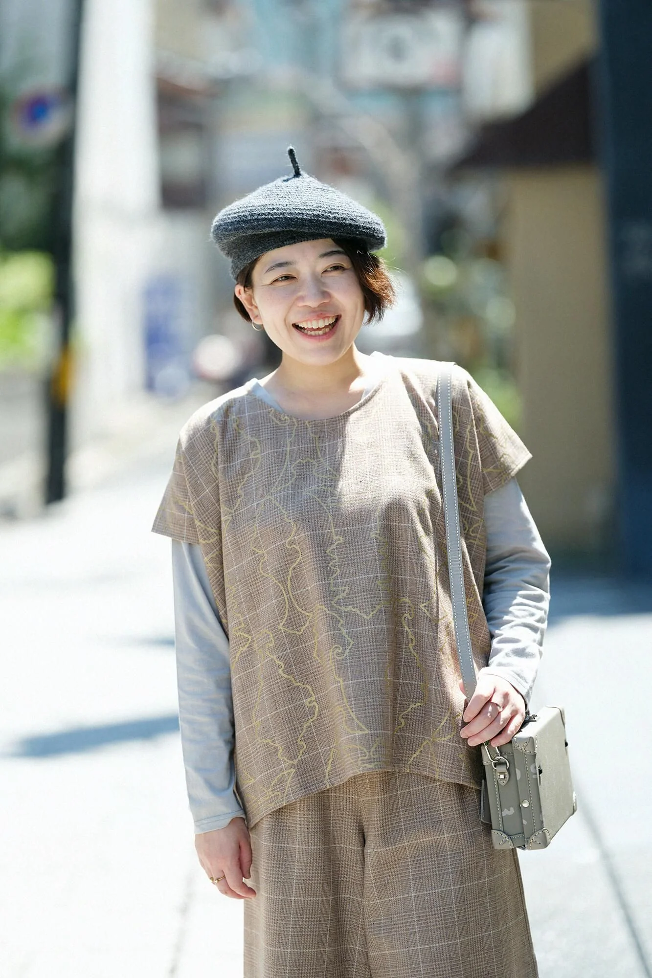 【net限定】千鳥格子織（ちどりごうしおり） 四角衣（しかくい）／装飾金具（そうしょくかなぐ） 柴染色節杢（ふしぞめいろふしもく） - Image 4