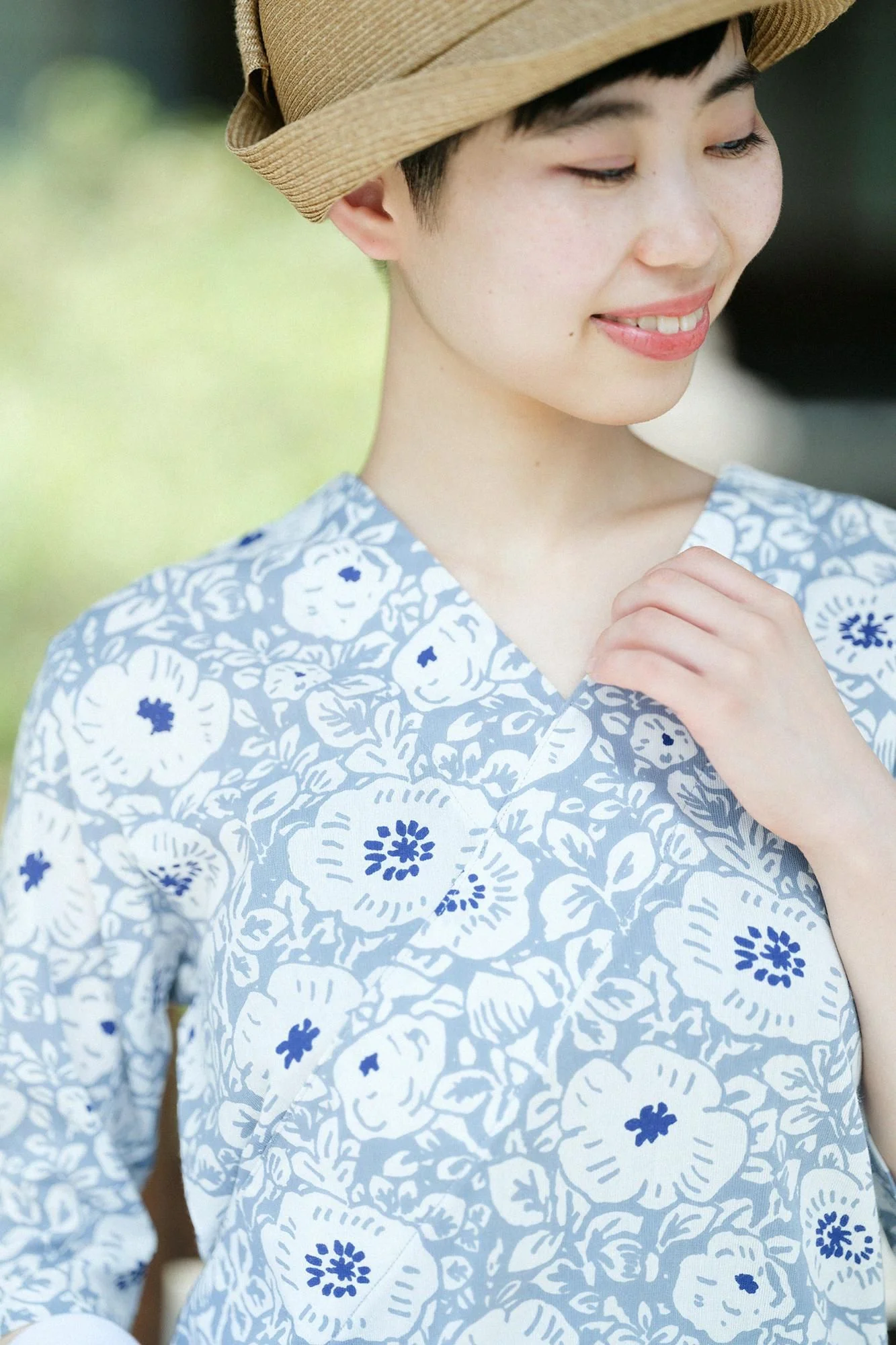 【net限定】高島縮 40/40 抜衿ジバン 六分丈/静か - Image 3