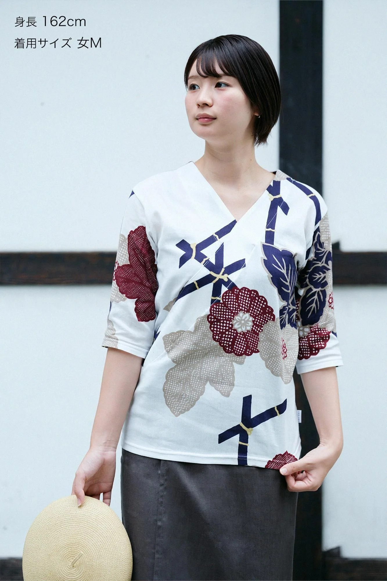 【net限定】高島縮 40/40 抜衿ジバン 六分丈/籬菊模様(まがきぎくもよう) 写し(うつし) - Image 2
