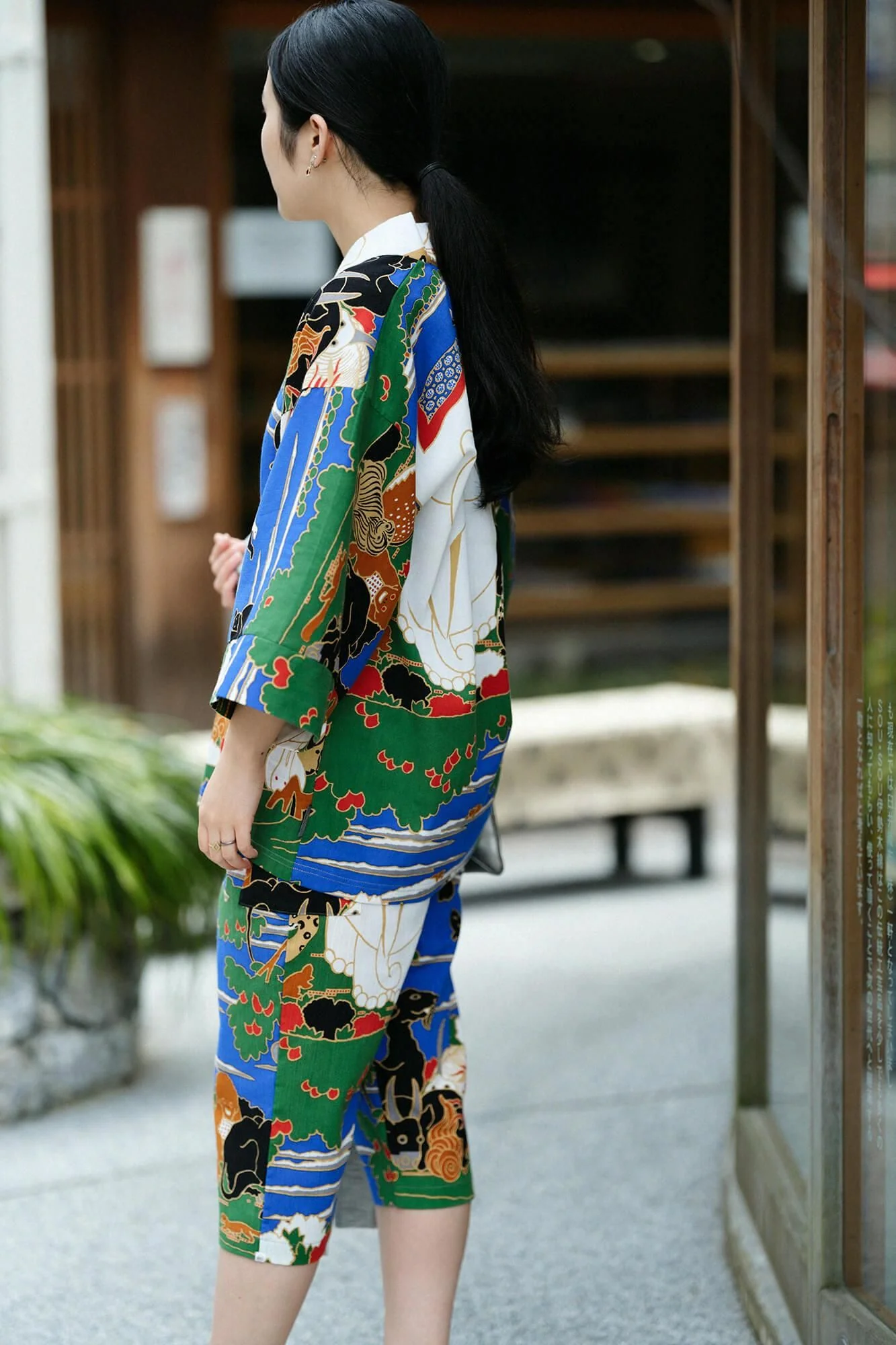 【net限定】高島縮 40/40 風靡(ふうび) 上/若冲(じゃくちゅう) 鳥獣花木図屏風(ちょうじゅうかぼくずびょうぶ) 写し(うつし) - Image 9