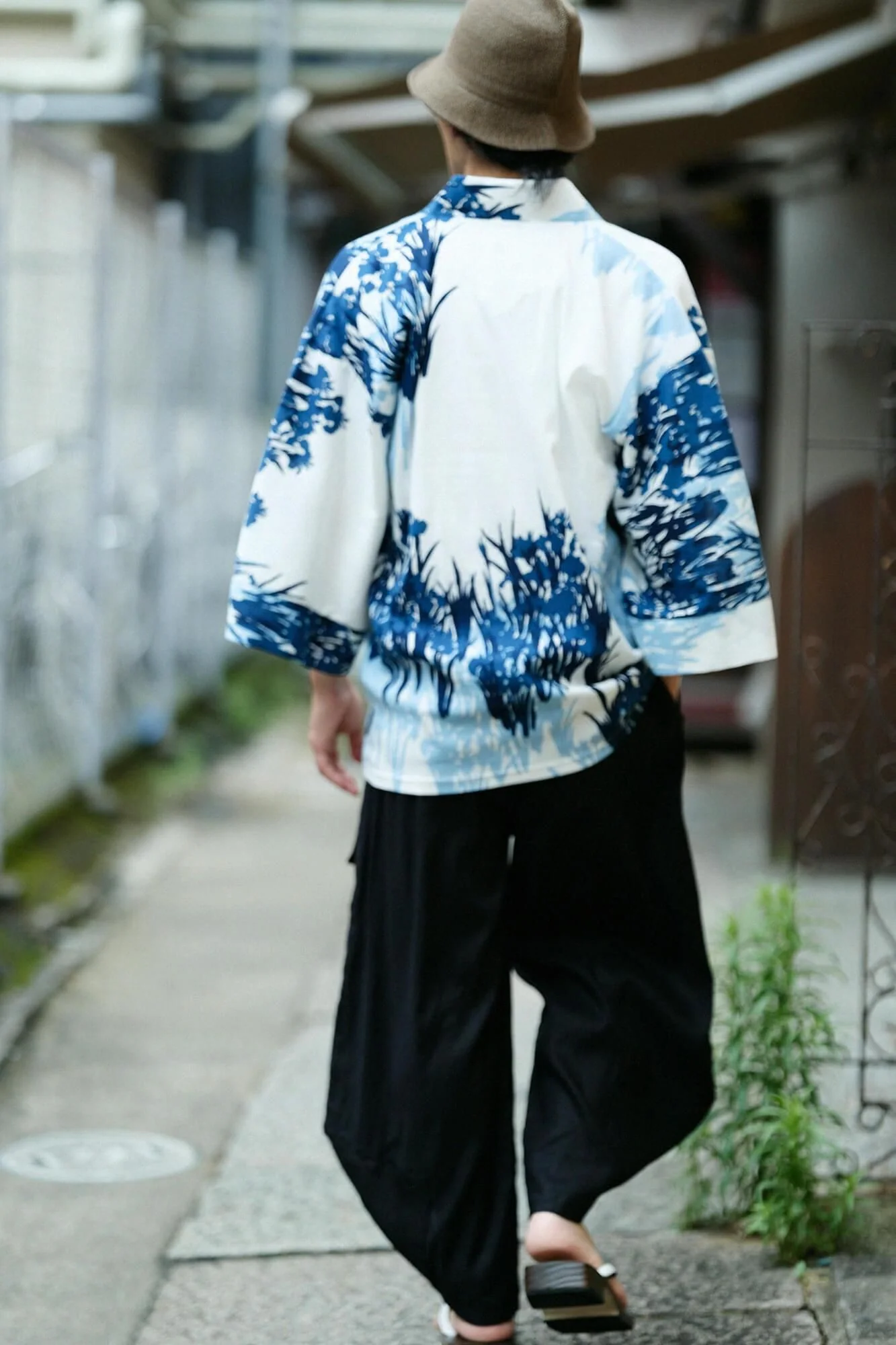 高島縮 40/40 藍捺染(あいなせん) 風靡(ふうび) 上/光琳(こうりん) 燕子花図屏風(かきつばたずびょうぶ) 写し(うつし) - Image 7