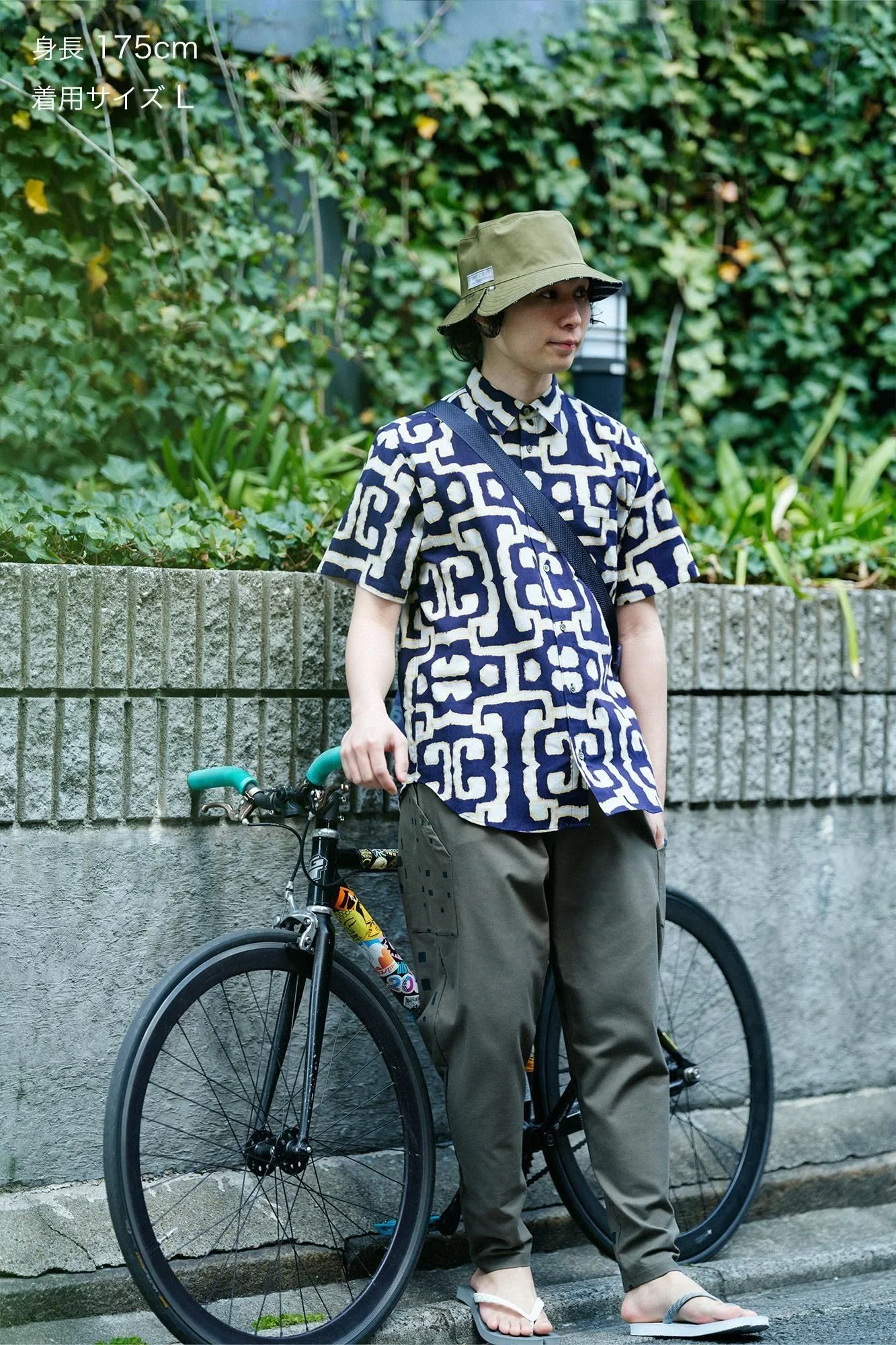 【net限定】綿×クールマックス(R) BIKEジョードプル／オリーブ×窓（まど） - Image 4