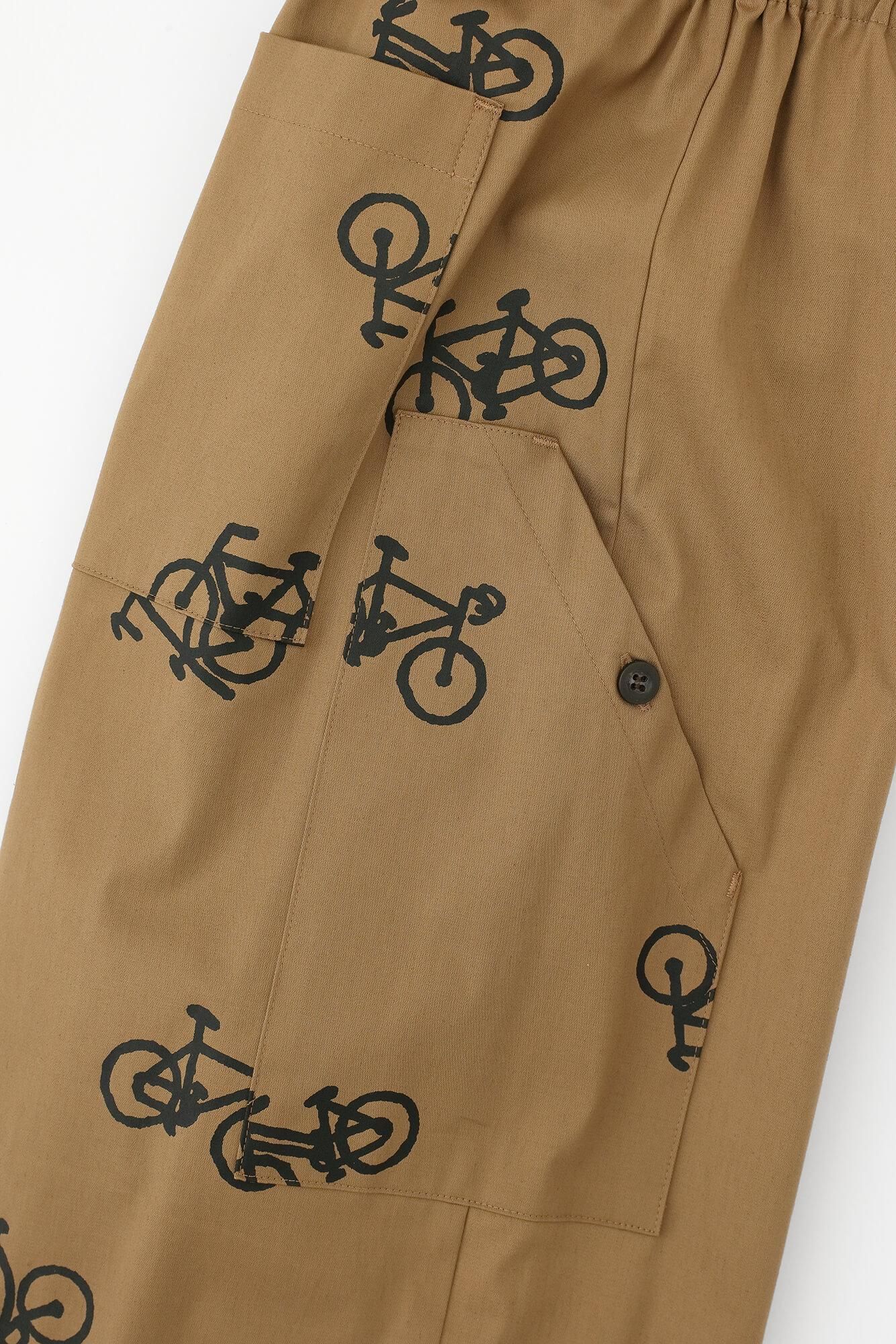 ストレッチ ラチネ織 BIKEジョードプル／ブラウン×チャリンチャリンあっちこっち - Image 10