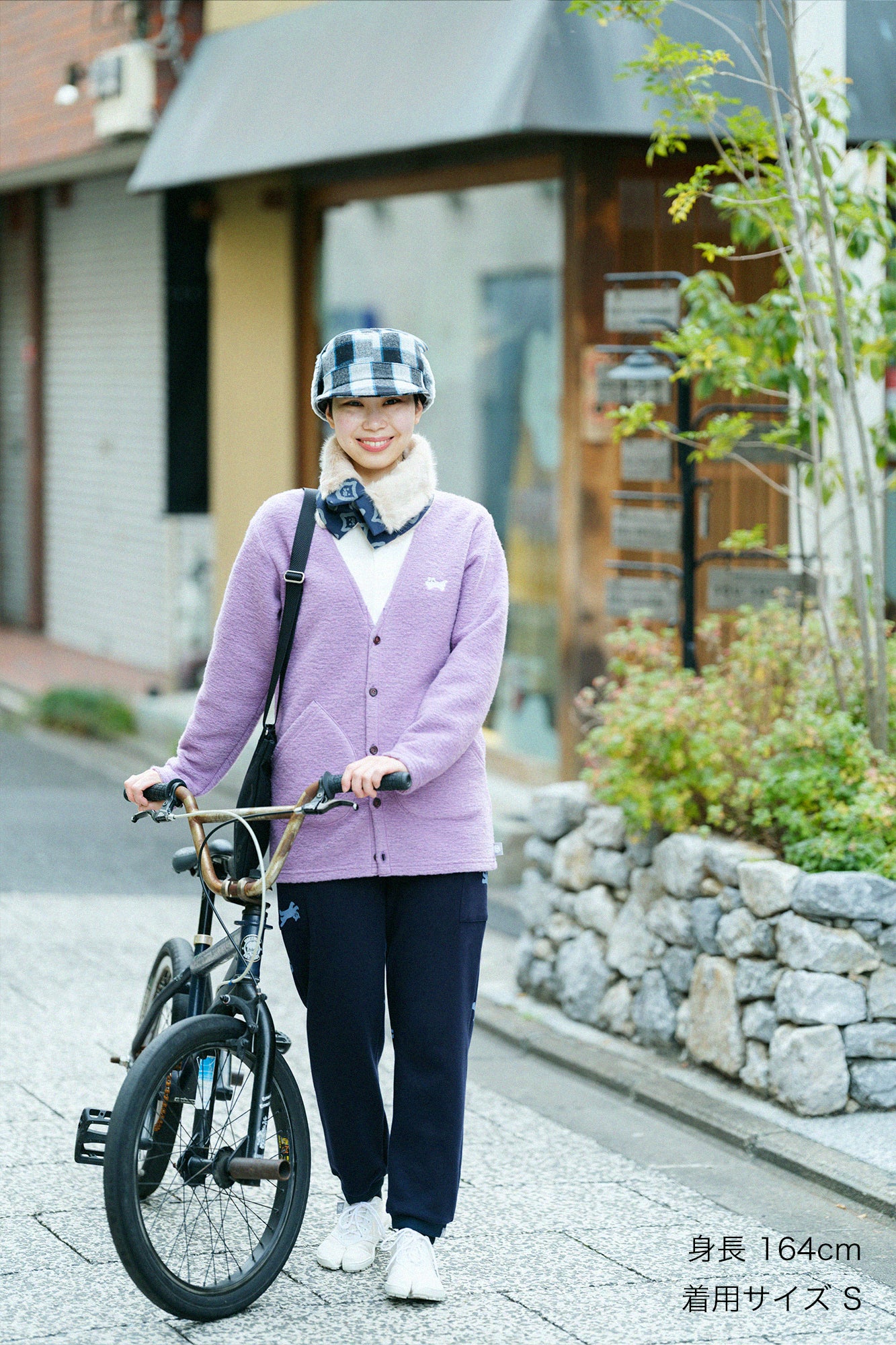 裏毛 BIKEパンツ/ネイビー×ねこ かけっこ - Image 2