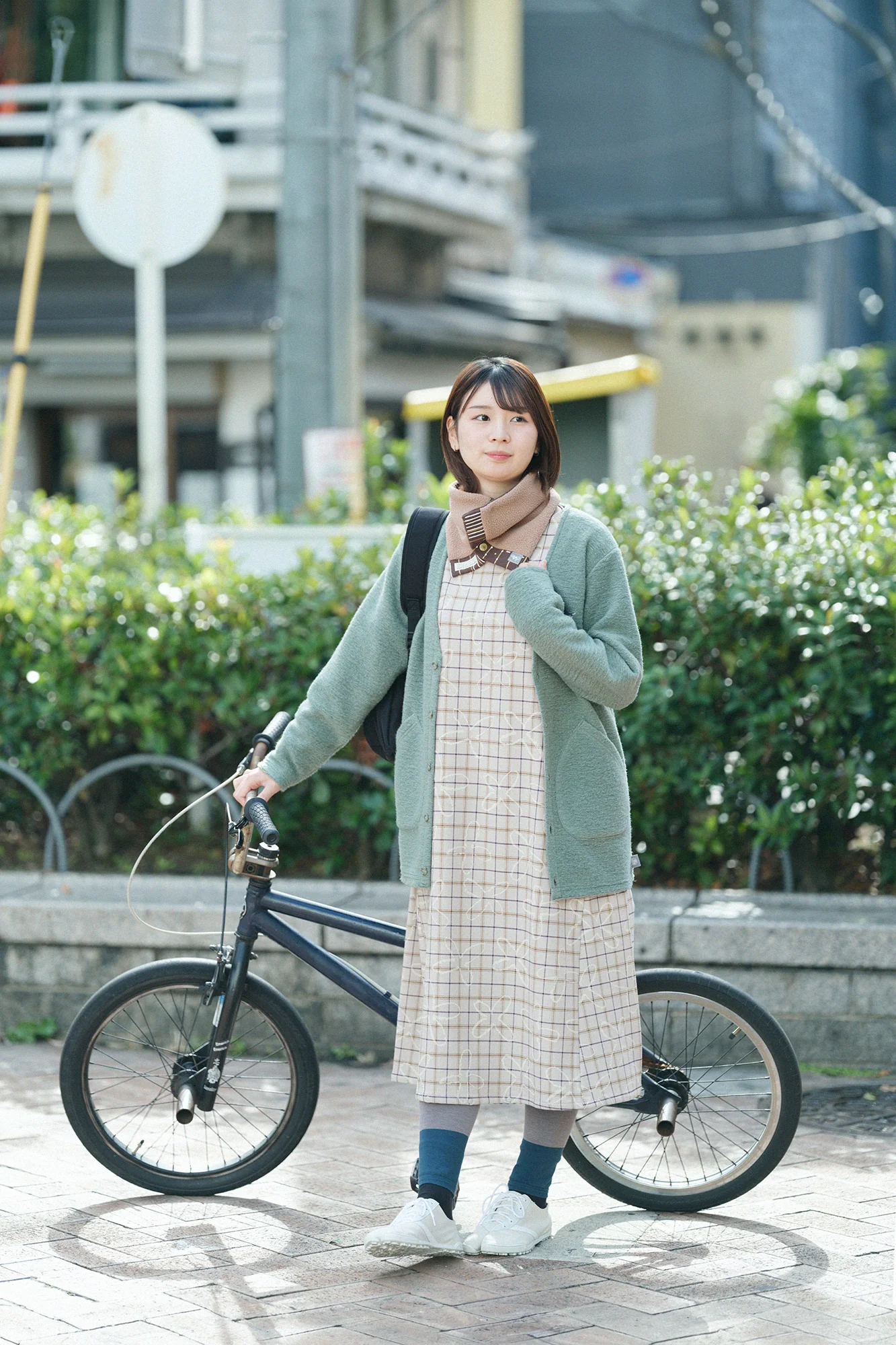 ソフトサーモ(R) 裏起毛チェック BIKEワンピース/すずしろ - Image 10
