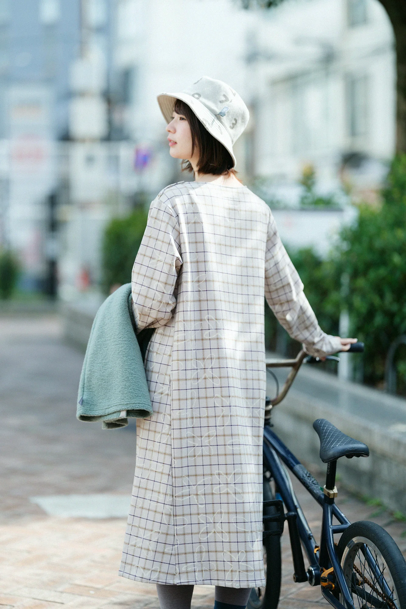 ソフトサーモ(R) 裏起毛チェック BIKEワンピース/すずしろ - Image 6