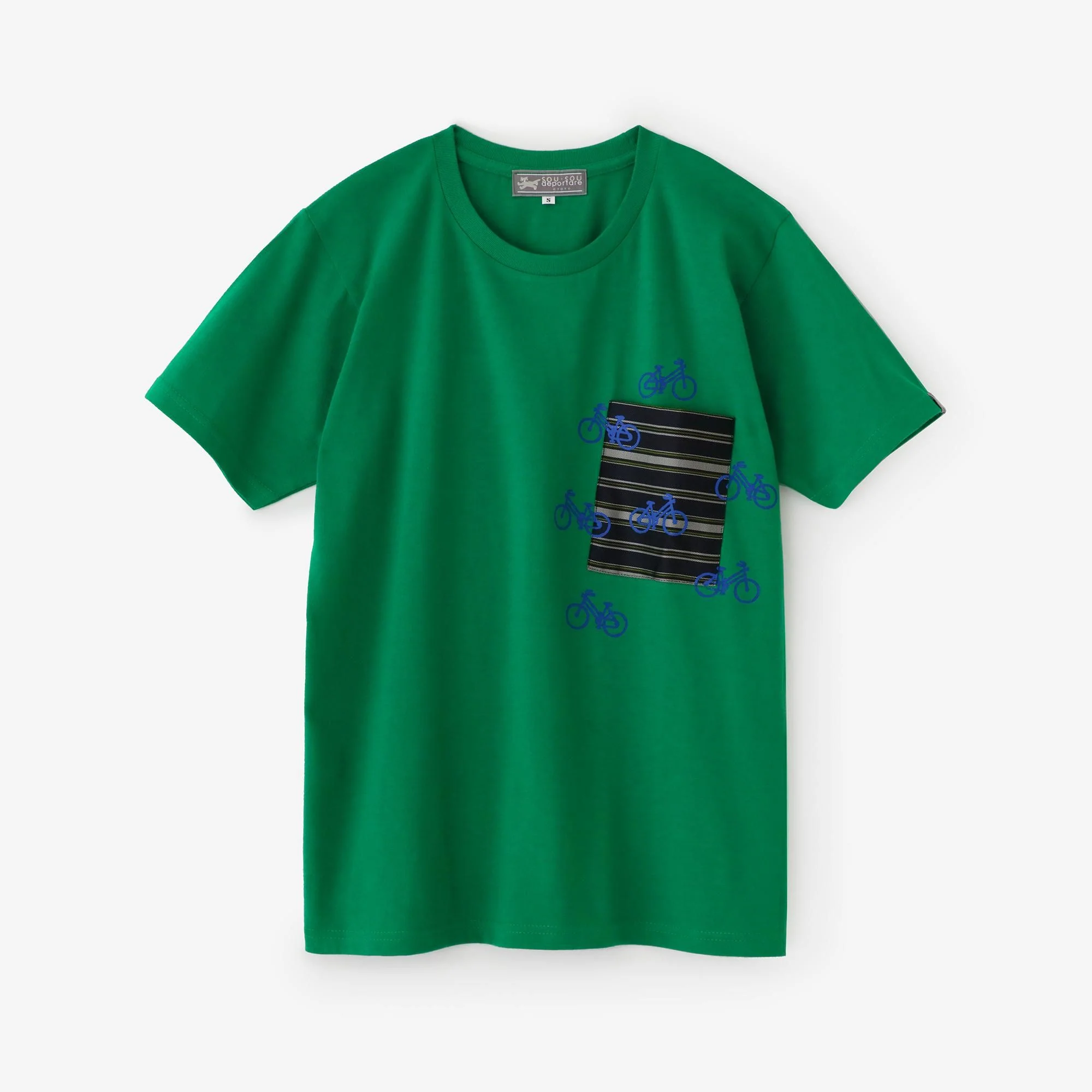 半袖 ポケットTシャツ[5.0]／グリーン×チャリンチャリン
