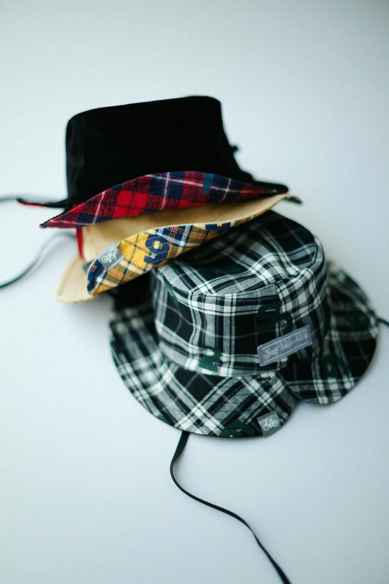 リバーシブル BIKE HAT／イエローチェック×SO-SU-U - Image 9