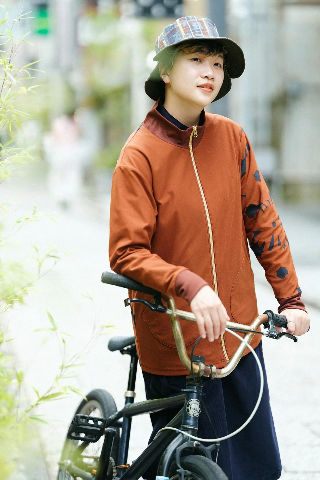 【net限定】ヘビーツイルチェック リバーシブル BIKE HAT/SO-SU-U昆(こん) 上下(しょうか) 岩井茶(いわいちゃ) - Image 8