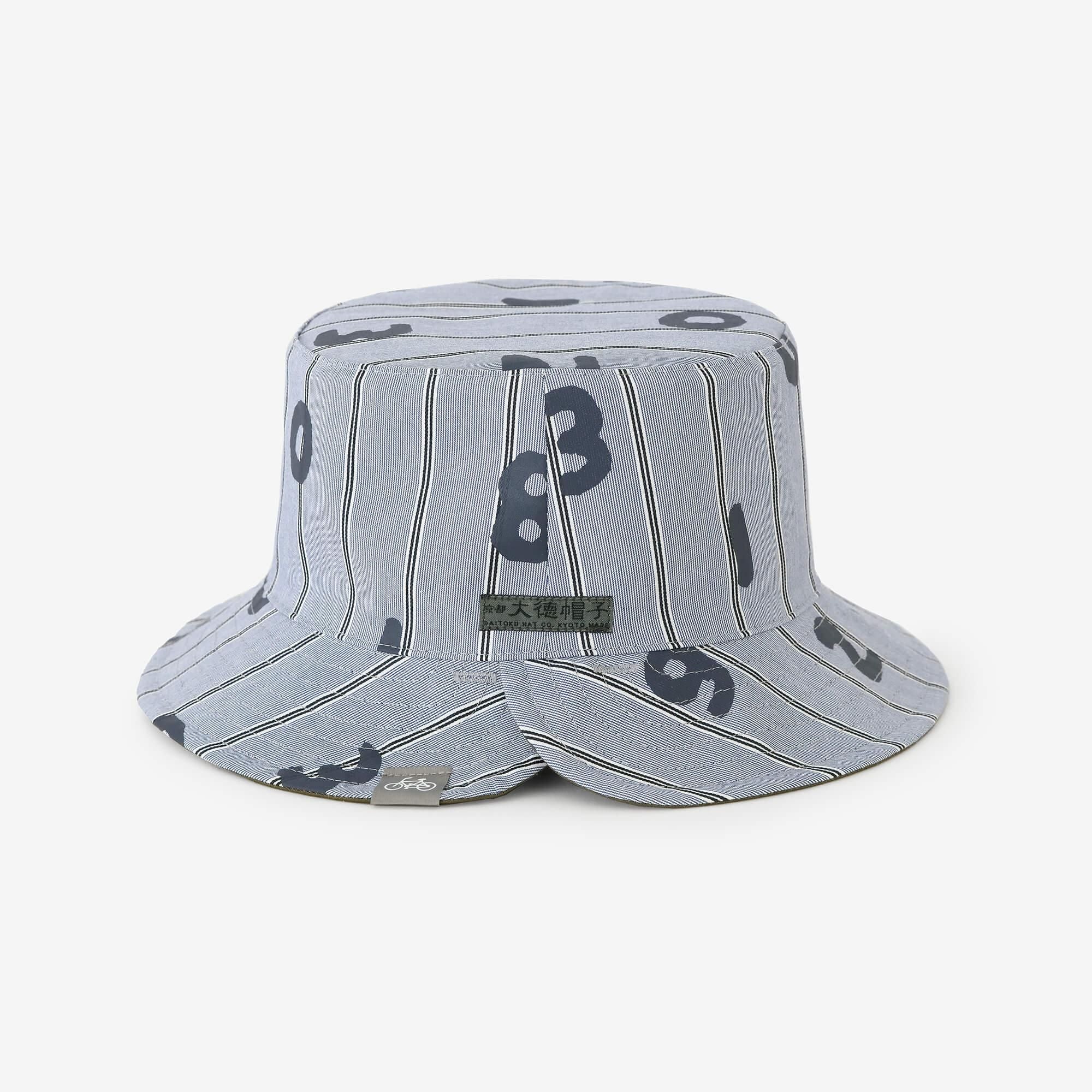 サテンストライプ リバーシブル BIKE HAT／SO-SU-U 灰青（はいあお） - Image 3