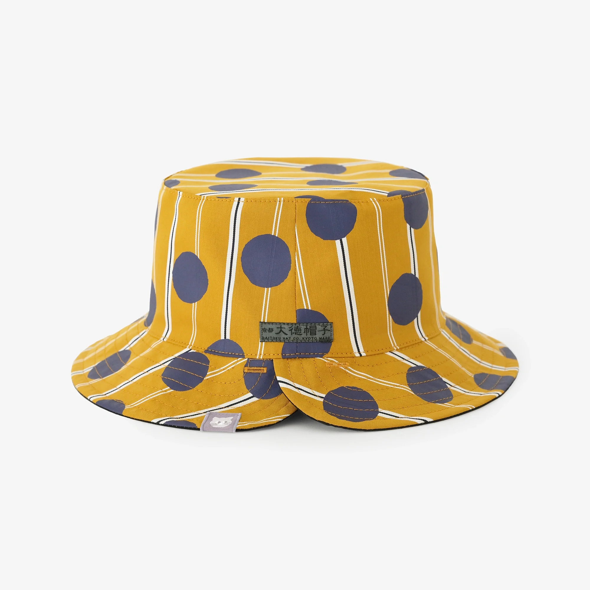 サテンストライプ リバーシブル BIKE HAT／すいぎょく 山吹茶（やまぶきちゃ） - Image 3
