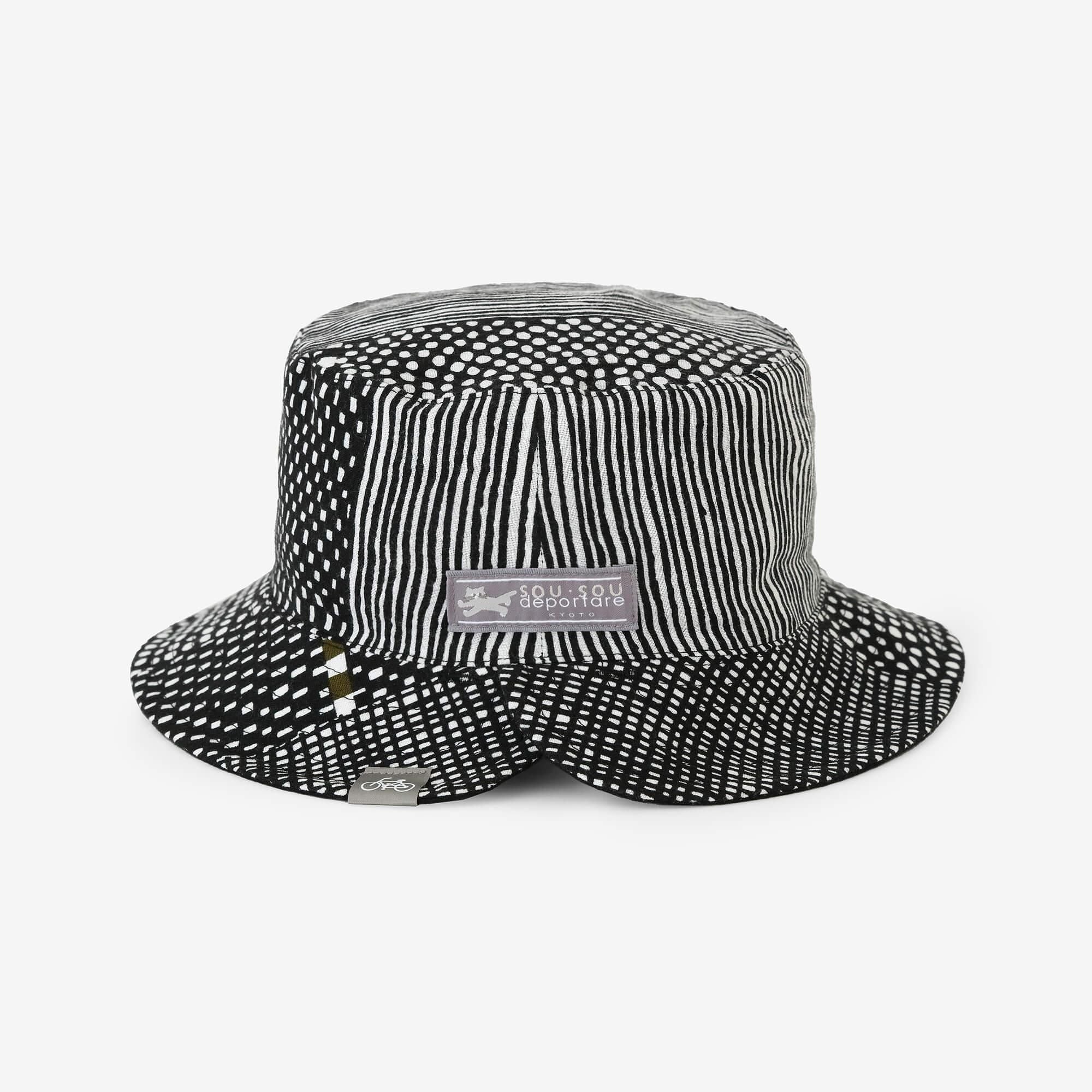 高島縮 20/20 リバーシブル BIKE HAT/間がさね 墨黒に苔(すみくろにこけ) - Image 9