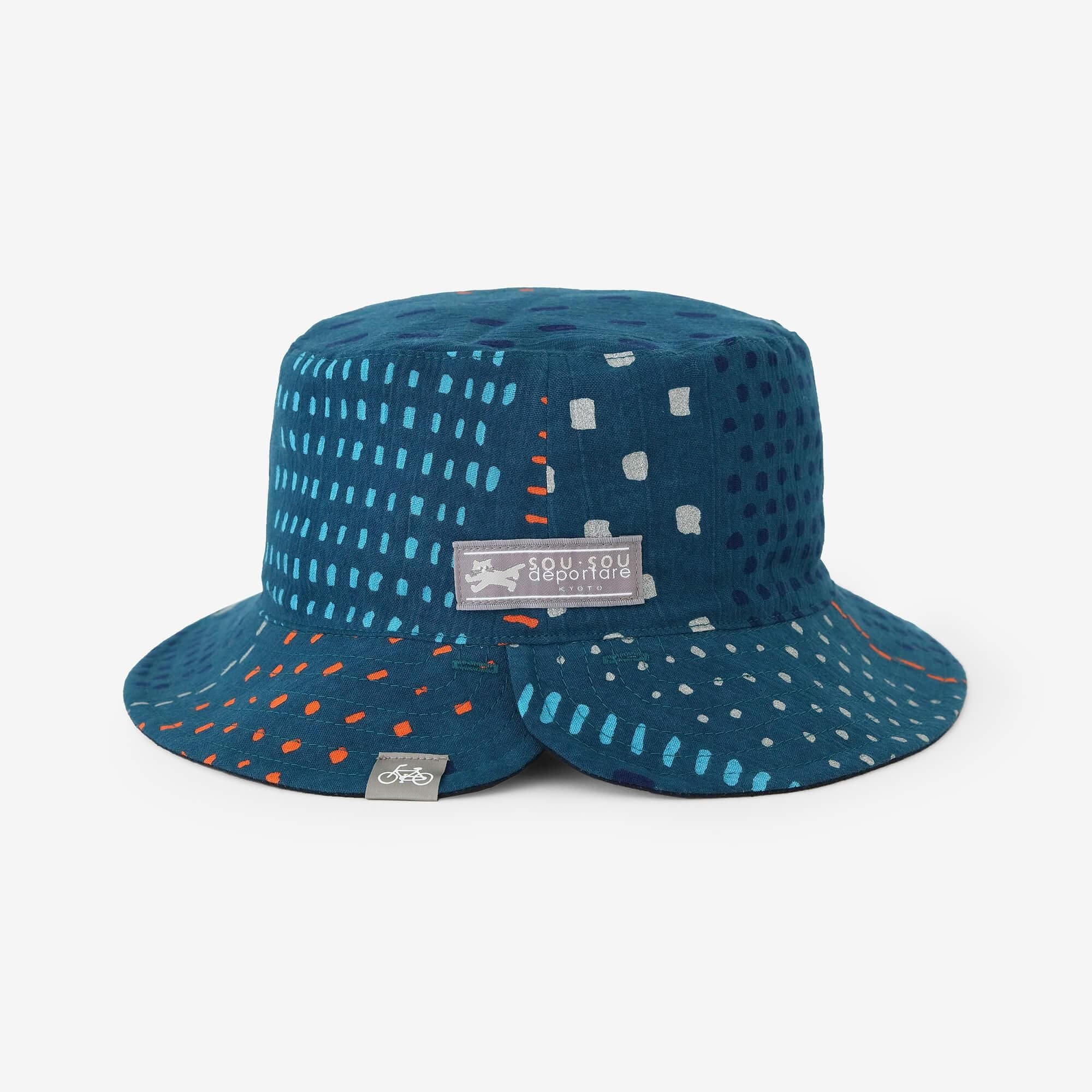 高島縮 20/20 リバーシブル BIKE HAT／霰縞（あられじま） - Image 8