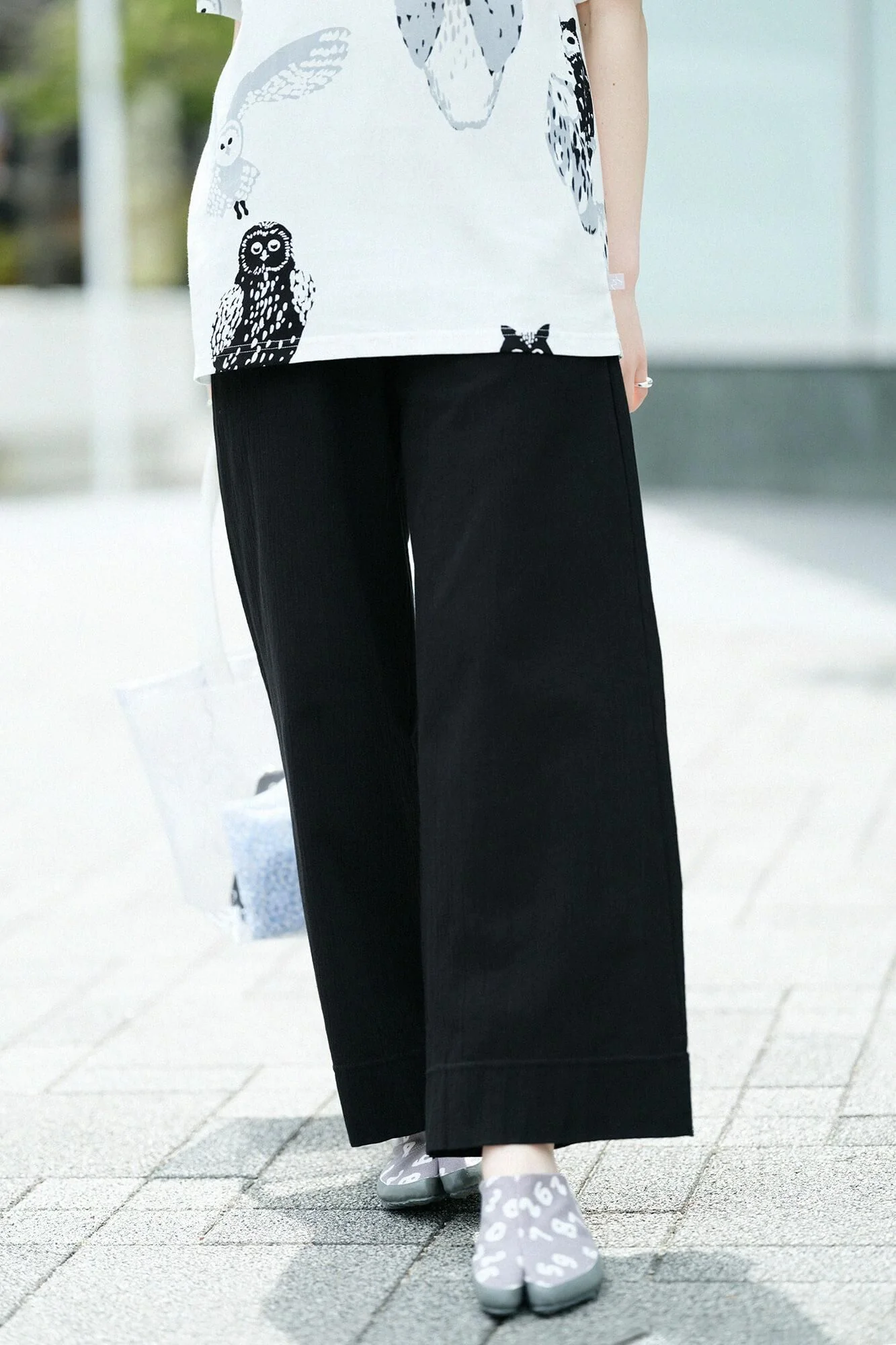 高島縮 20/20 ワイドパンツ/濡羽色(ぬればいろ) - Image 5
