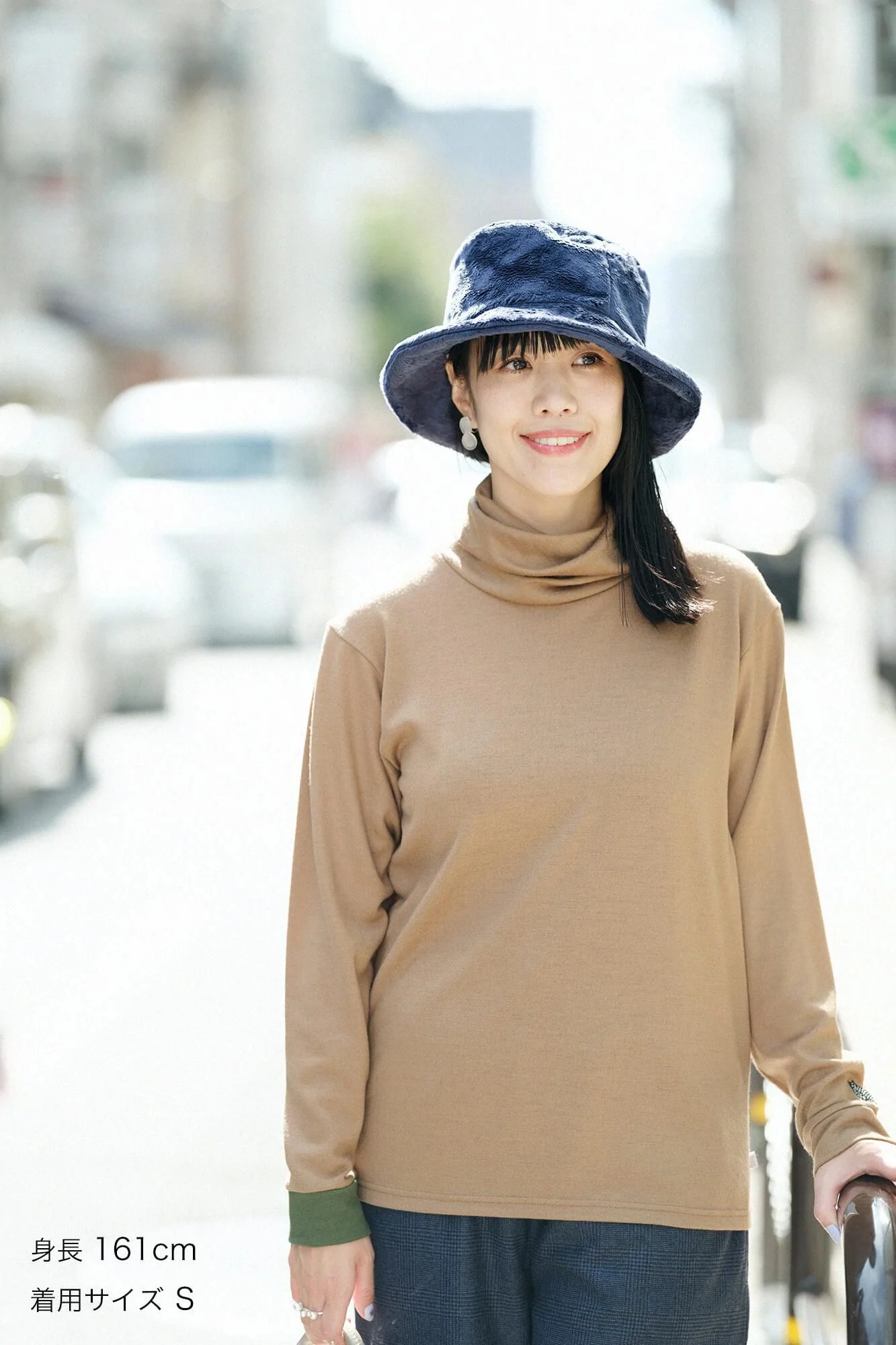 ウォッシャブルウール天竺 ツイストタートル L/S/路考茶(ろこうちゃ) - Image 4