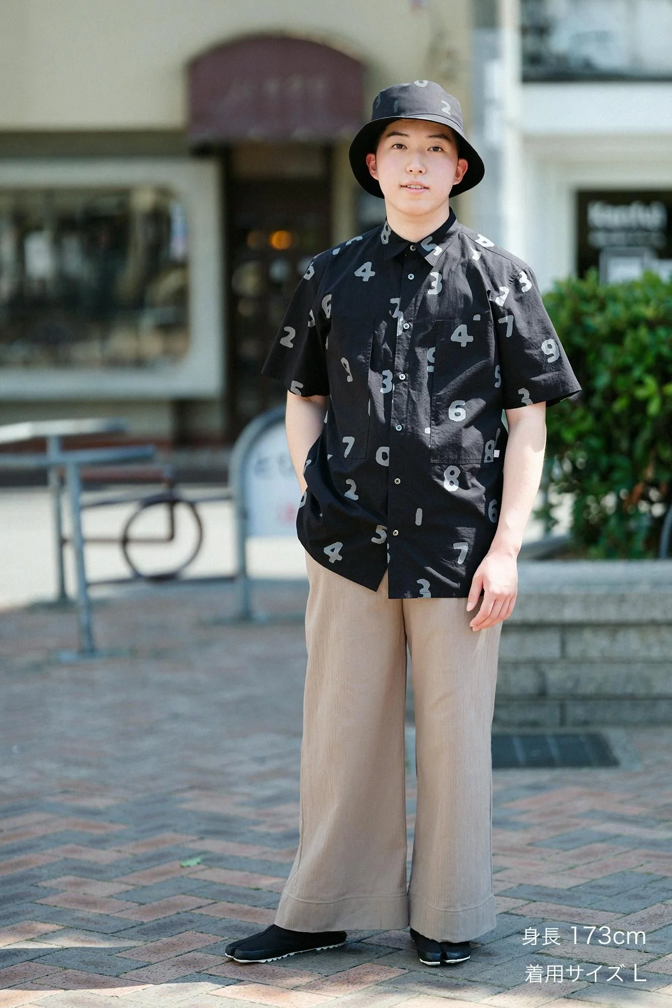 高島縮 20/20 ワイドパンツ/茶鼠(ちゃねず) - Image 2