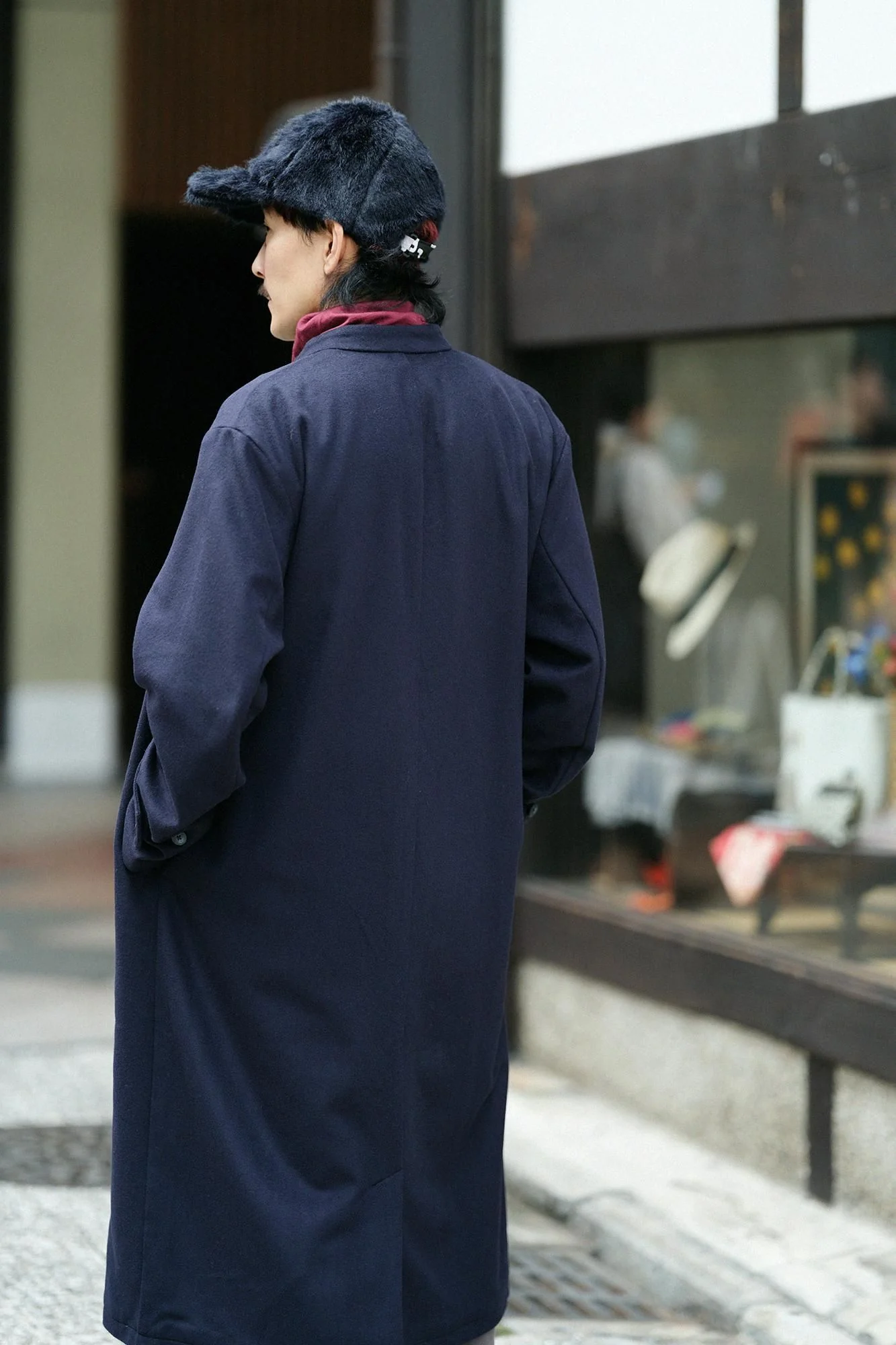 スーパー120'sウール S.C.ロングコート2.0／深紺（しんこん）×森のくらし - Image 13