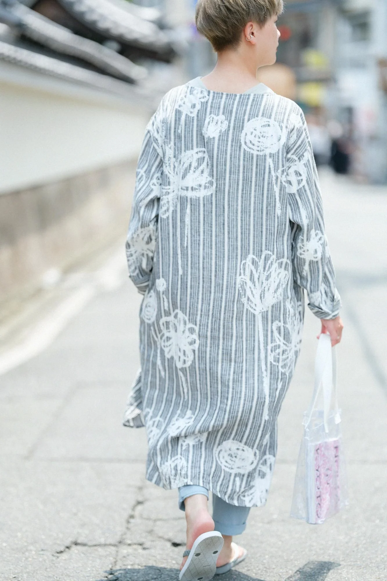 リネンストライプ グランワンピース/ふんわりと余白(よはく) - Image 5
