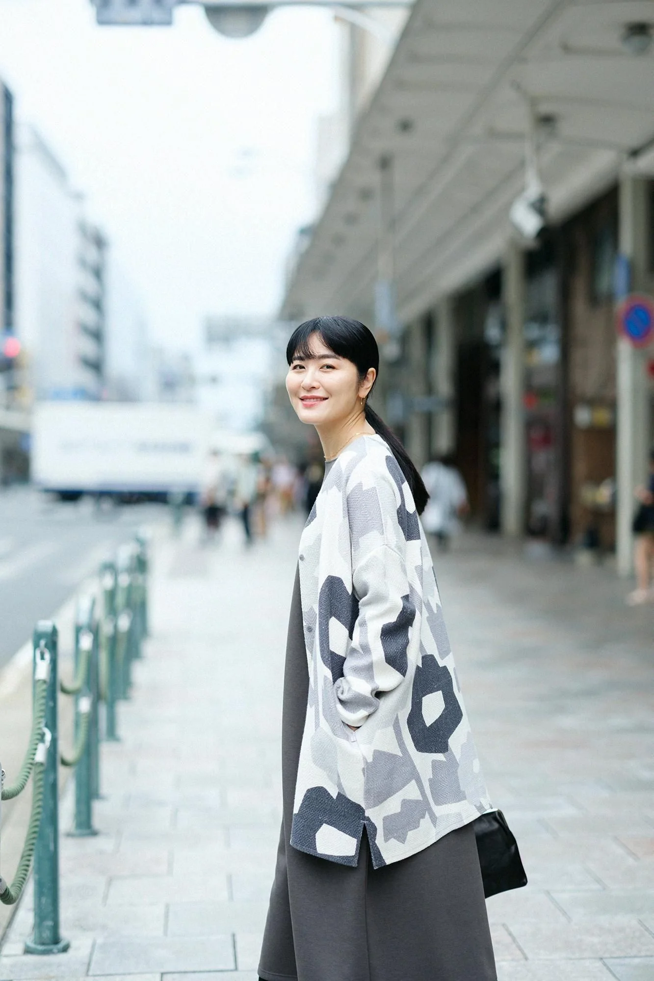 綿麻 菱文様(ひしもんよう) ライトチュニックコート/笑み(えみ) - Image 8
