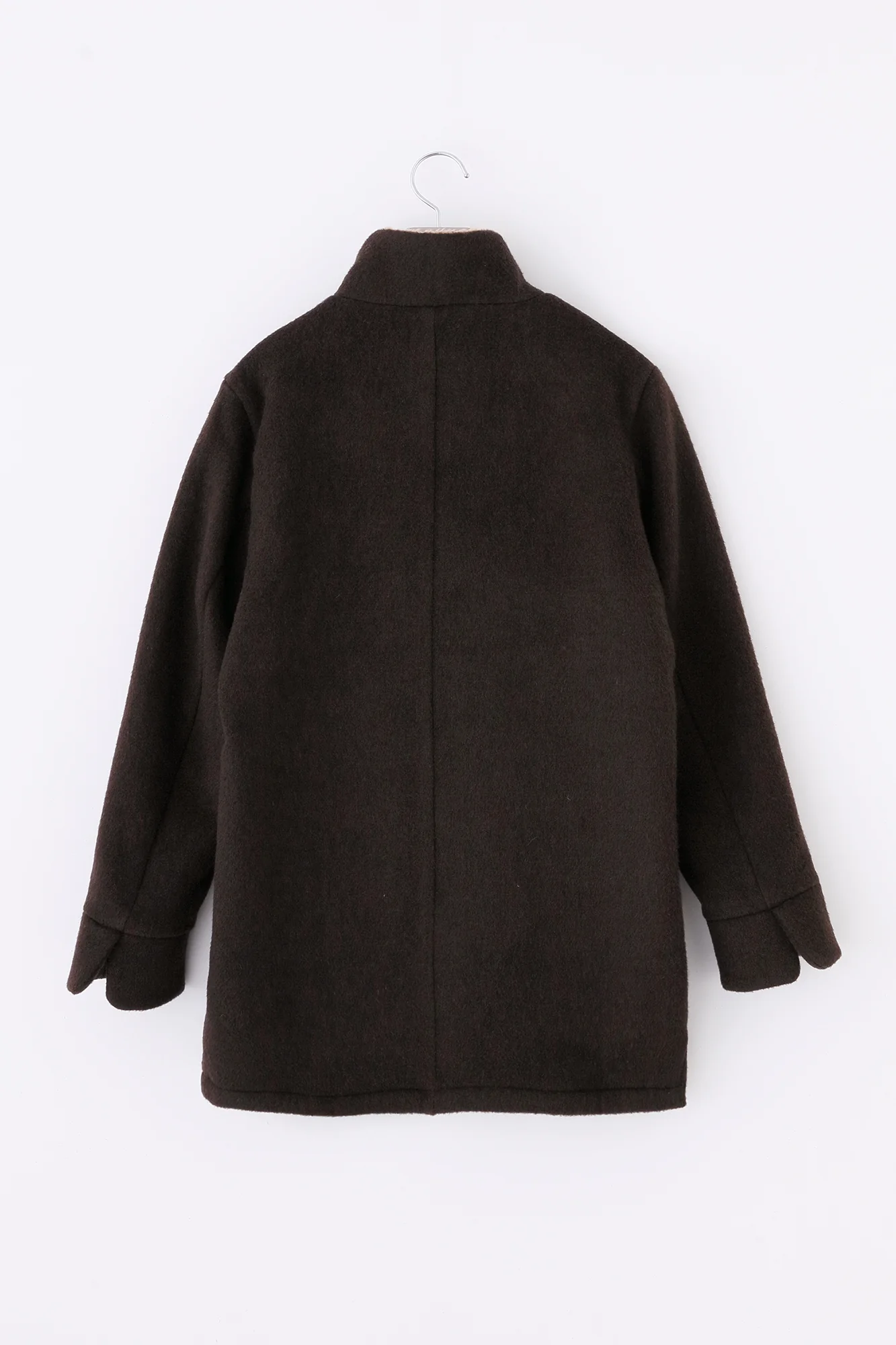 【net限定】A.S ダブルフェイスウール スタンドカラーショートコート/ブラウン×網代(あじろ)にSO-SU-U 昆(こん) - Image 15