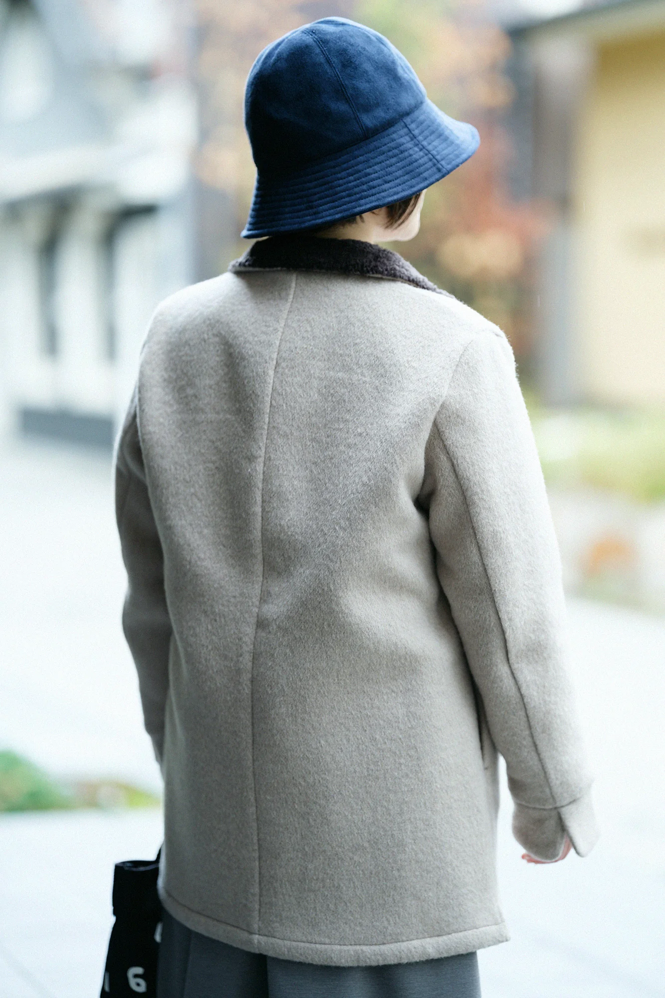 A.S ダブルフェイスウール スタンドカラーショートコート/サンドベージュ×網代(あじろ)にSO-SU-U 昆(こん) - Image 7